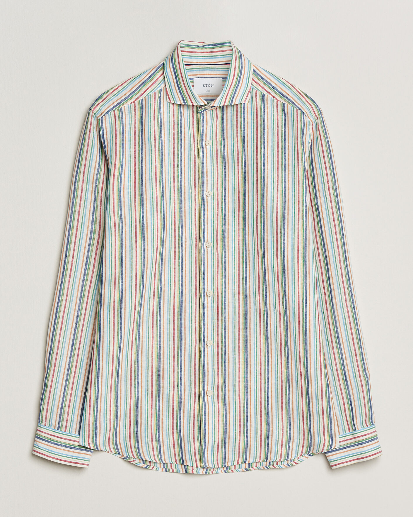 Uomini | Camicie | Eton | Casual Fit Striped Linen Shirt Multi