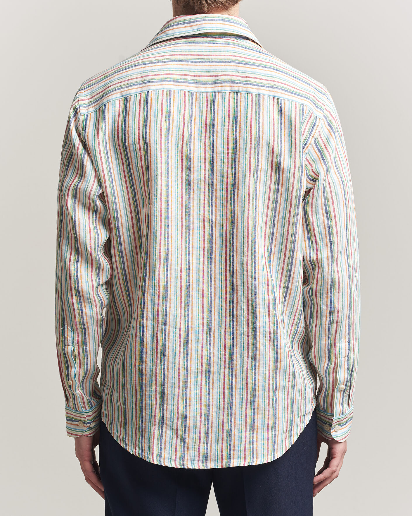Uomini | Camicie | Eton | Casual Fit Striped Linen Shirt Multi