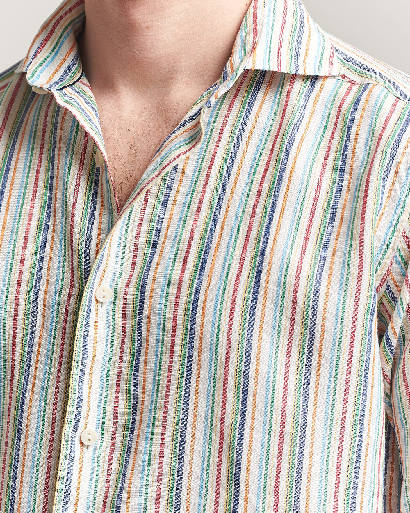 Uomini | Camicie | Eton | Casual Fit Striped Linen Shirt Multi