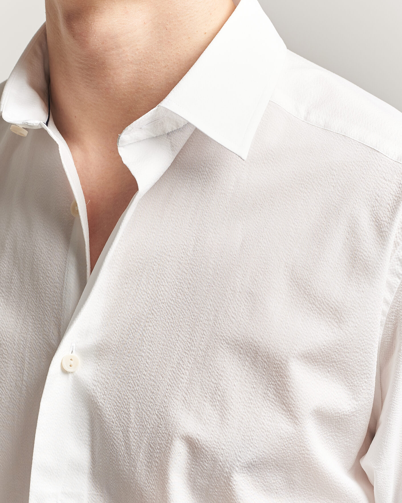 Uomini | Camicie | Eton | Casual Fit Seersucker Resort Shirt White