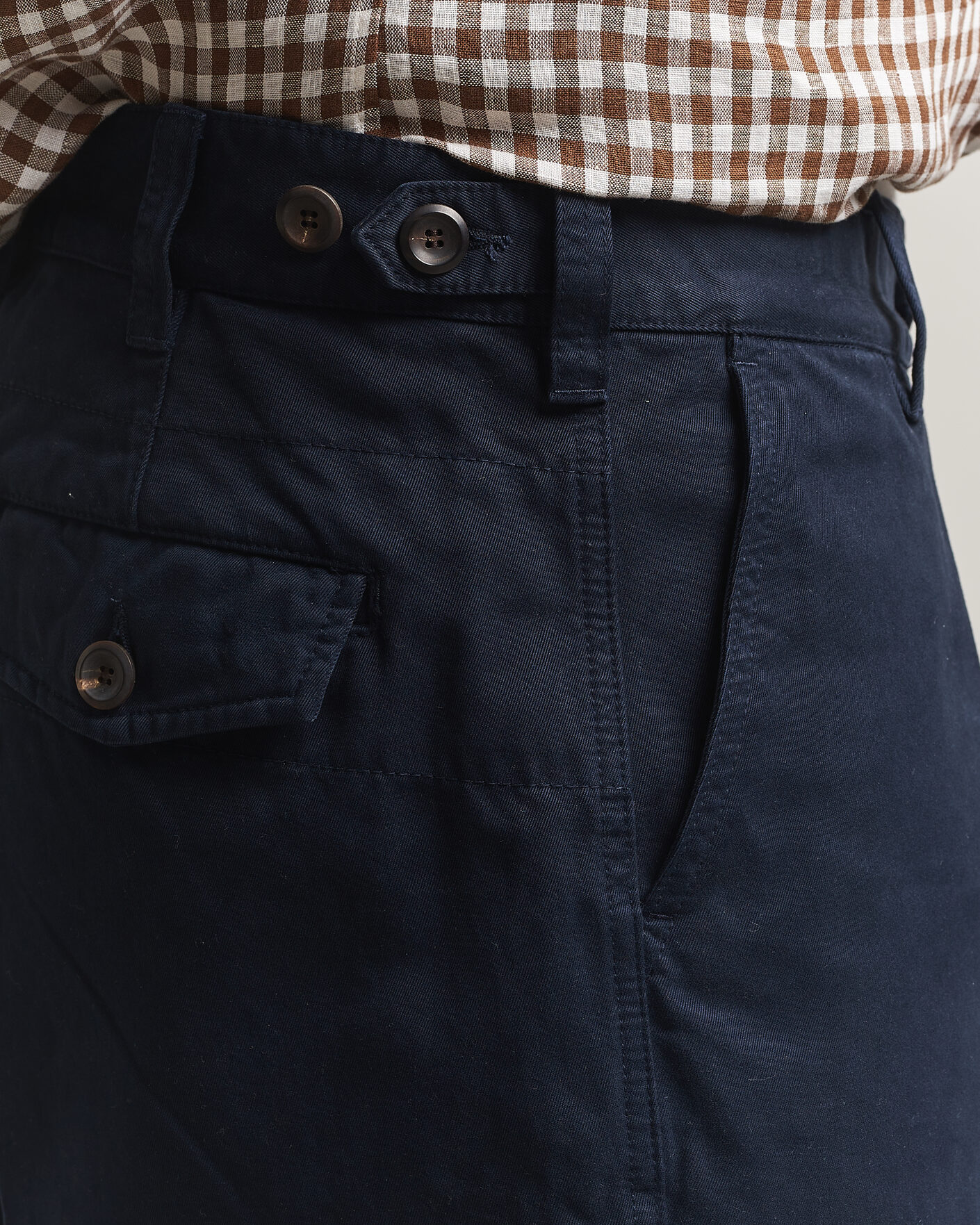 Uomini | Pantaloni | Drake's | Peached Flat Front Cotton Chino Navy