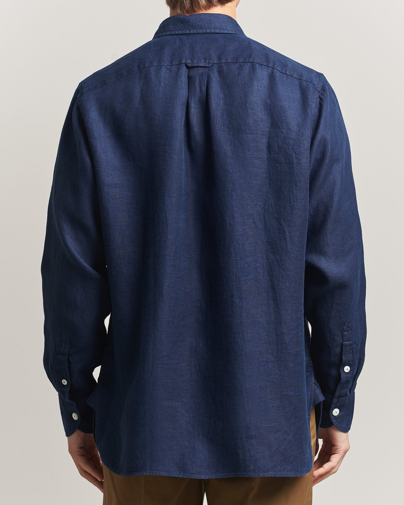 Uomini | Camicie | Drake's | Linen Twill Deep Pocket Work Shirt Navy