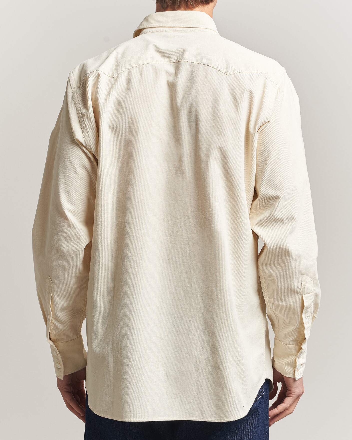 Uomini | Camicie | Drake's | Needlecord Western Shirt White