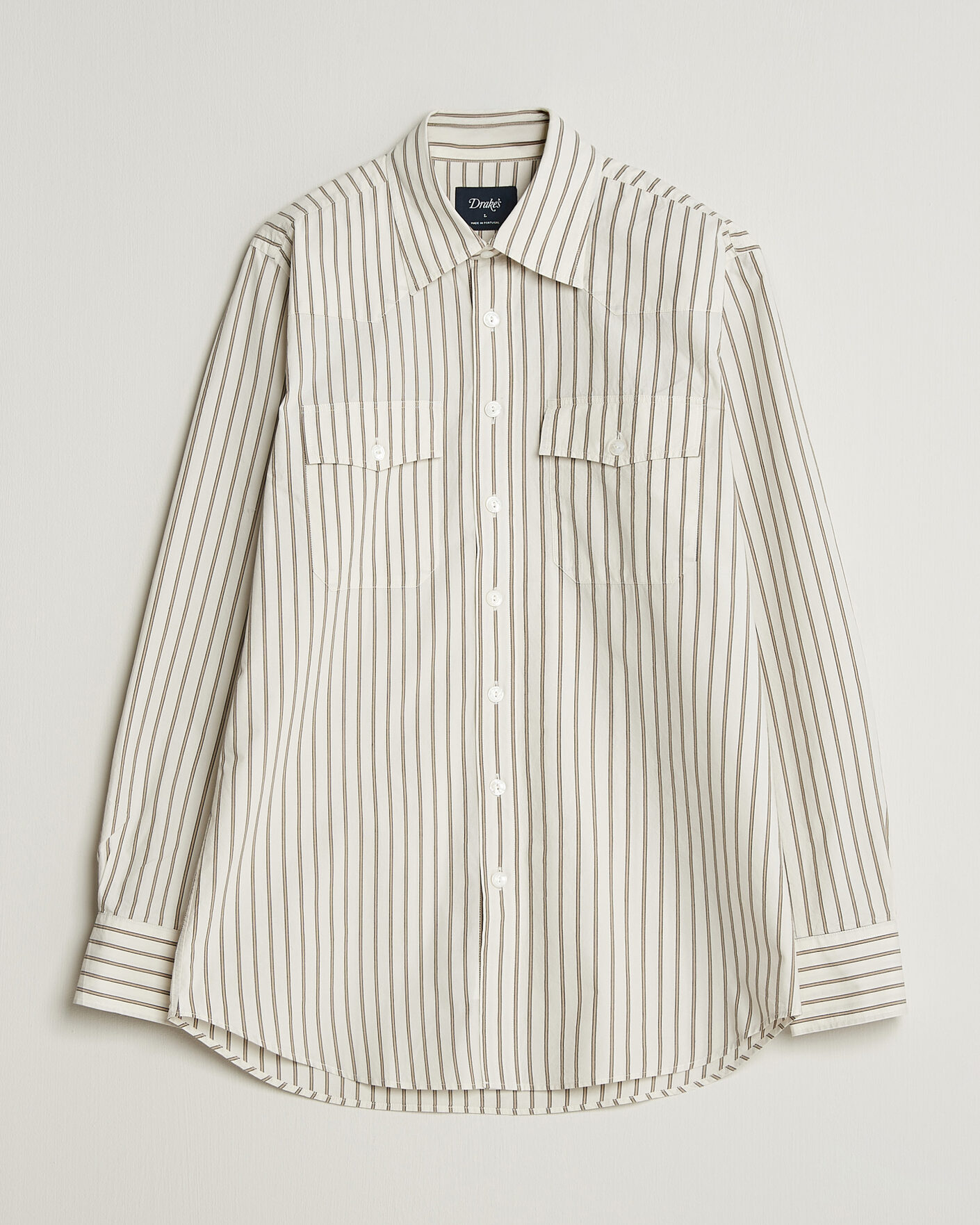 Uomini | Camicie | Drake's | Striped Western Shirt White