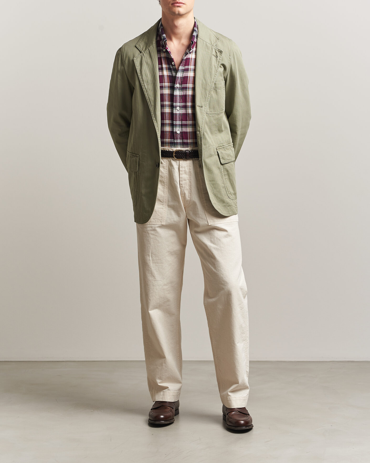 Uomini | Blazers | Drake's | MKI Herringbone Games Blazer Olive