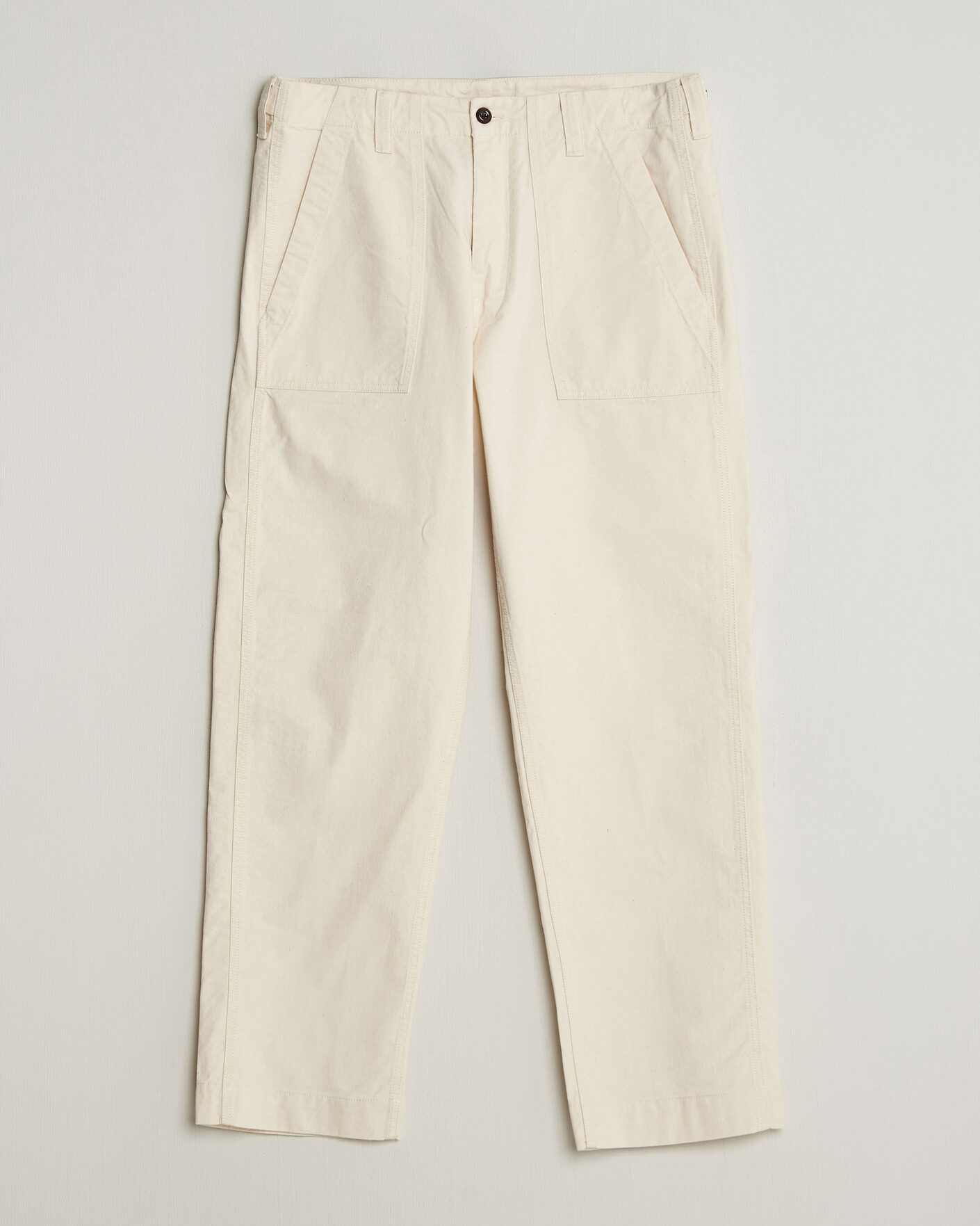 Uomini | Pantaloni | Drake's | Twill Fatigue Trousers Ecru