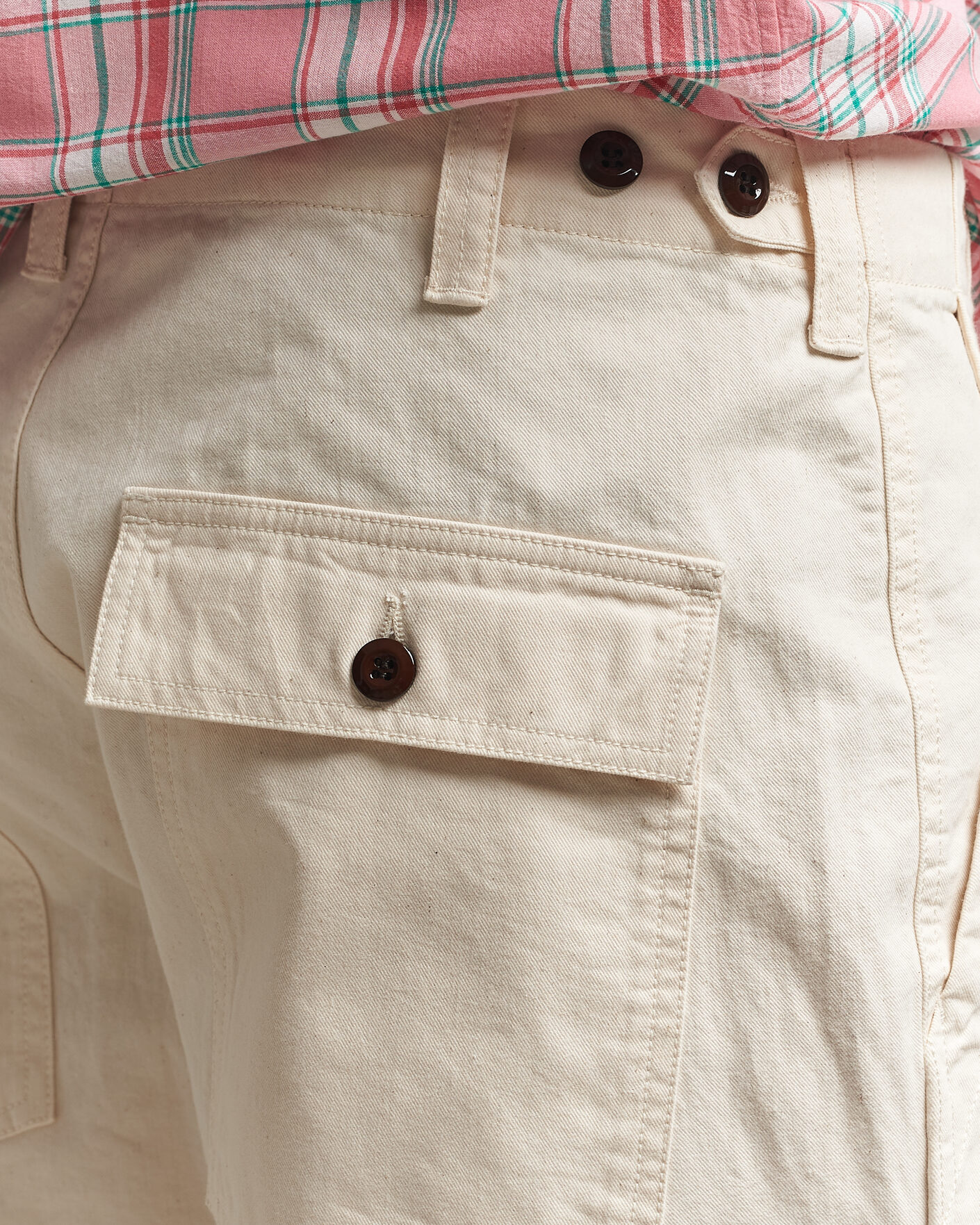 Uomini | Pantaloni | Drake's | Twill Fatigue Trousers Ecru