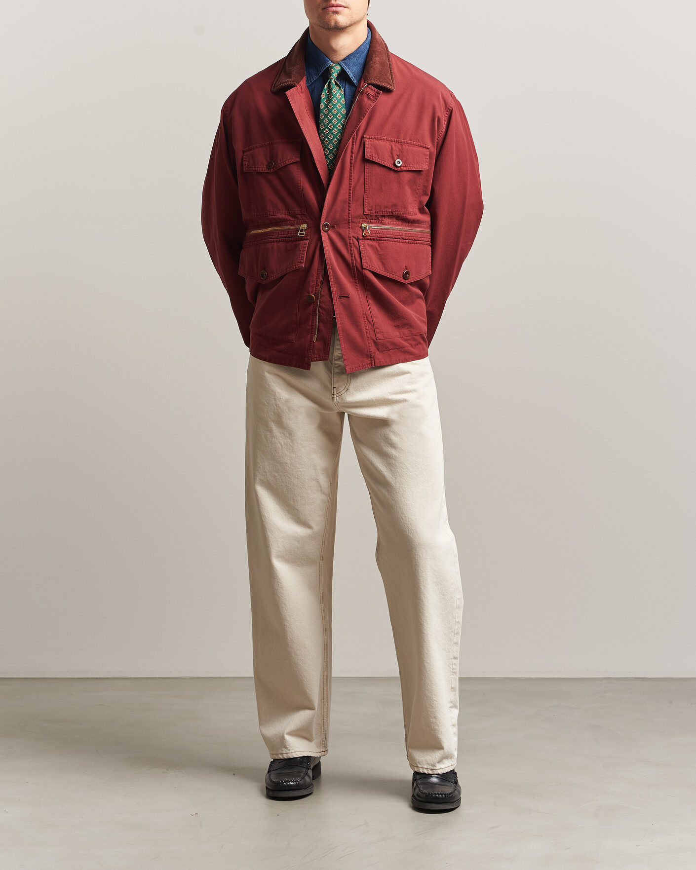 Uomini | Giacche | Drake's | Hiking Jacket Washed Red
