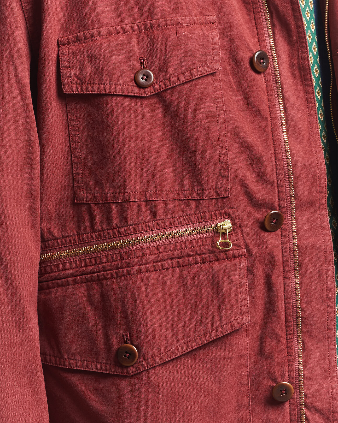 Uomini | Giacche | Drake's | Hiking Jacket Washed Red