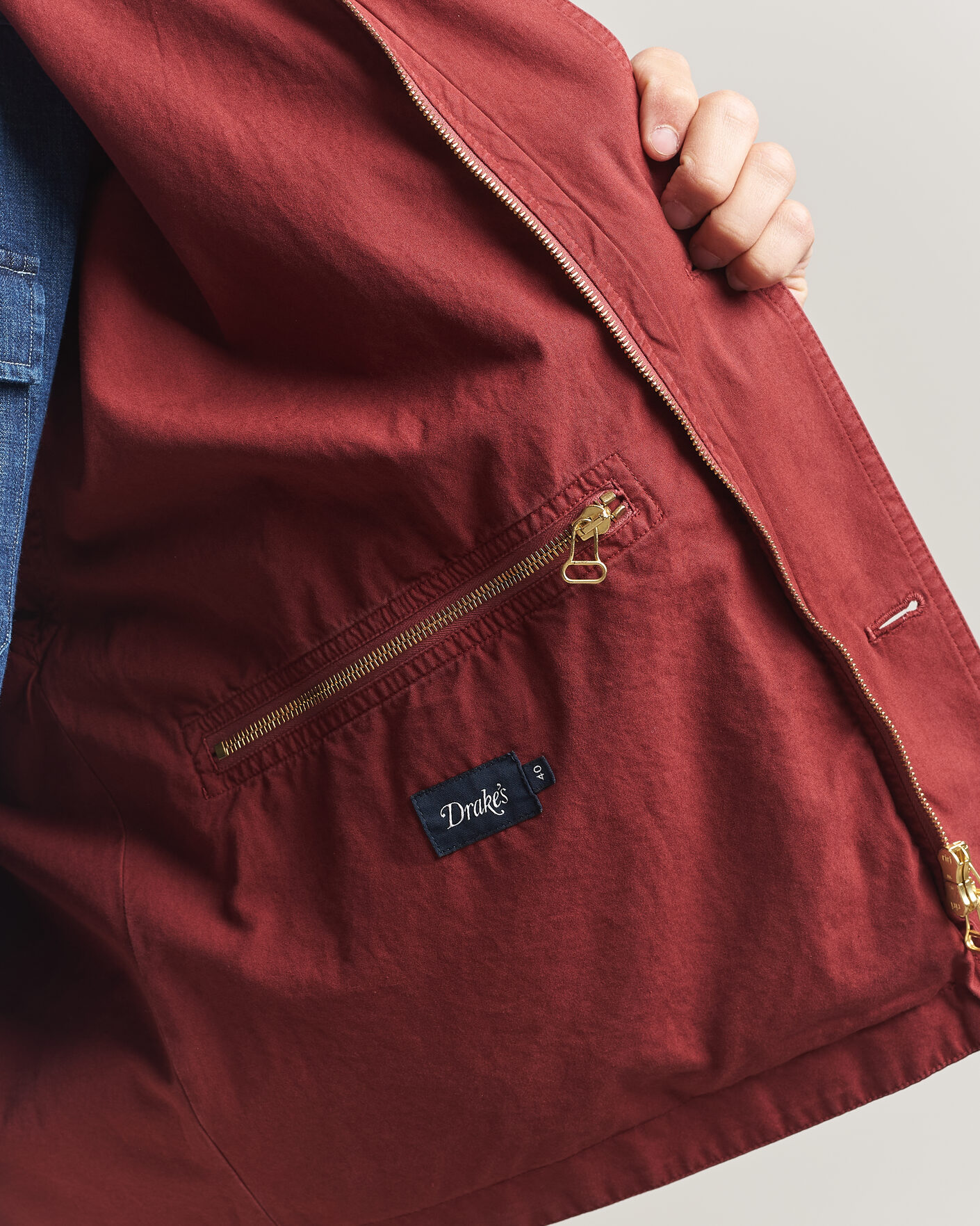 Uomini | Giacche | Drake's | Hiking Jacket Washed Red