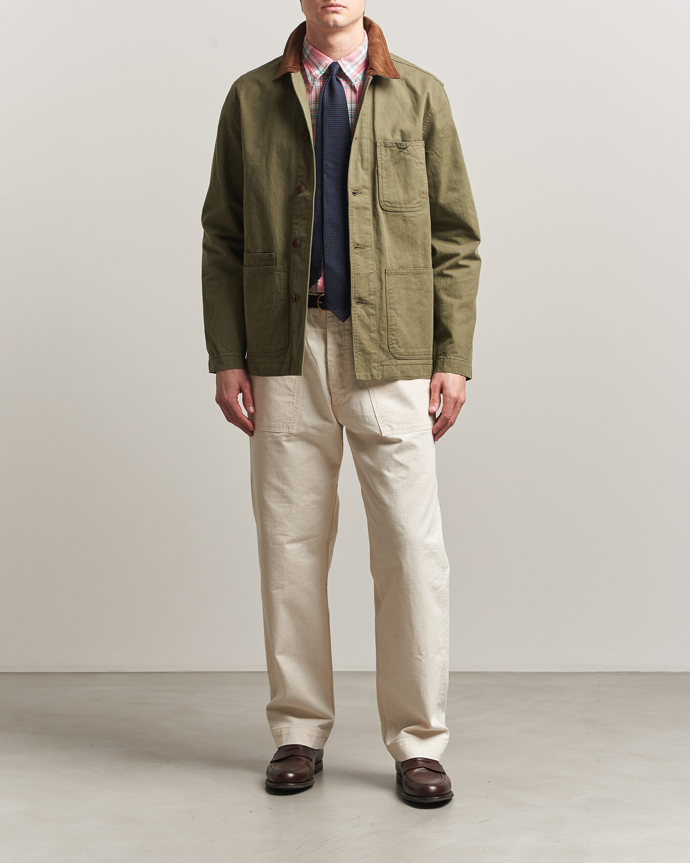 Uomini | Giacche | Drake's | Twill Fatigue Jacket Khaki