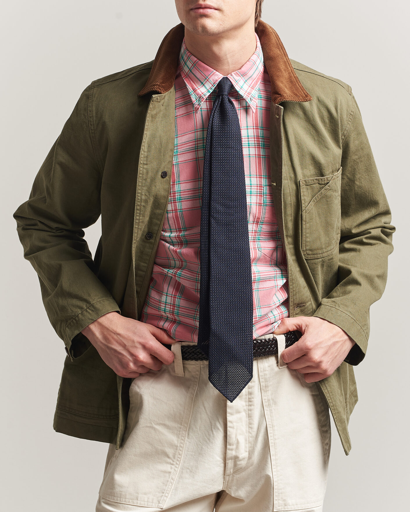 Uomini | Giacche | Drake's | Twill Fatigue Jacket Khaki