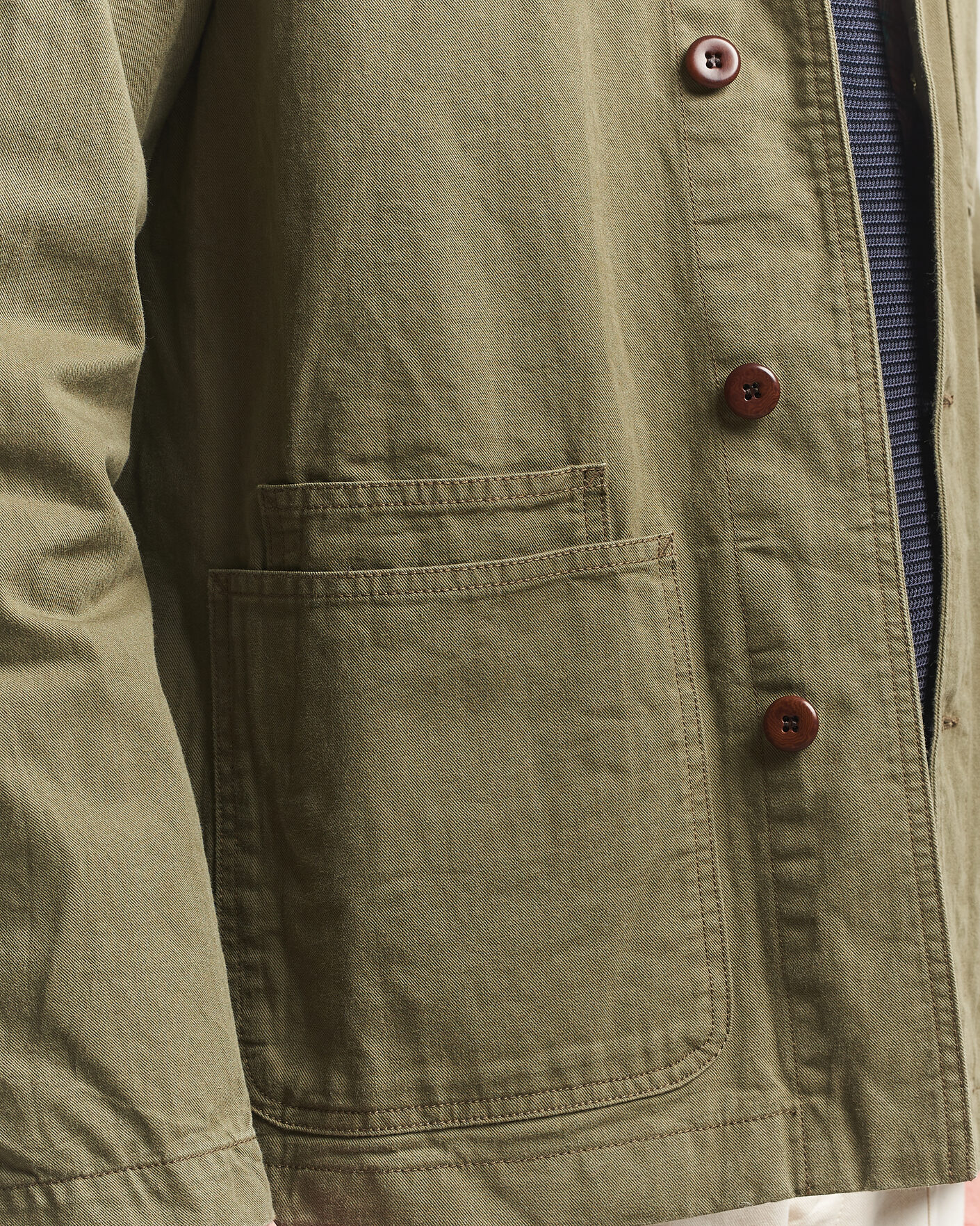 Uomini | Giacche | Drake's | Twill Fatigue Jacket Khaki