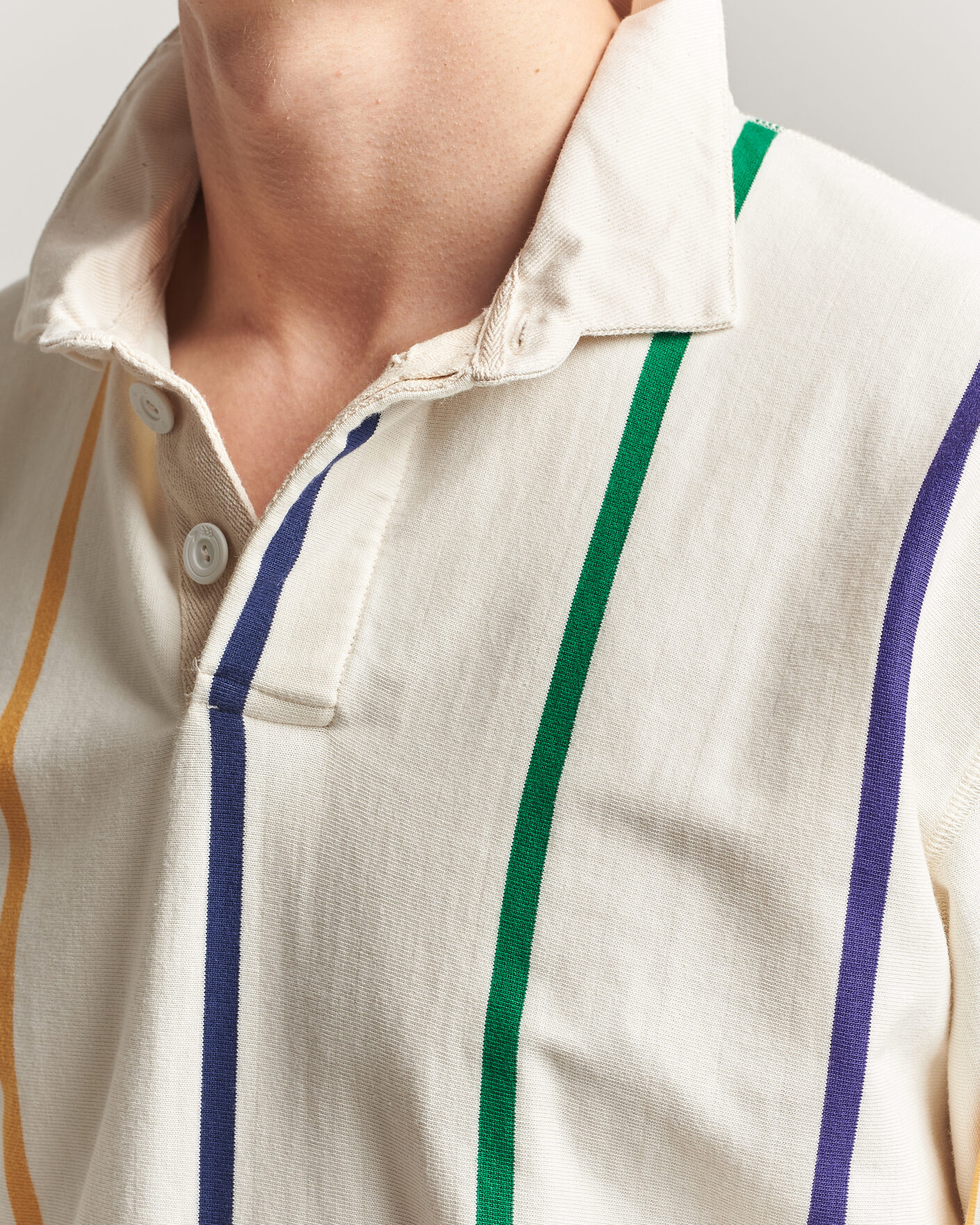 Uomini | Maglieria | Drake's | Colourful Vertical Stripe Rugby White
