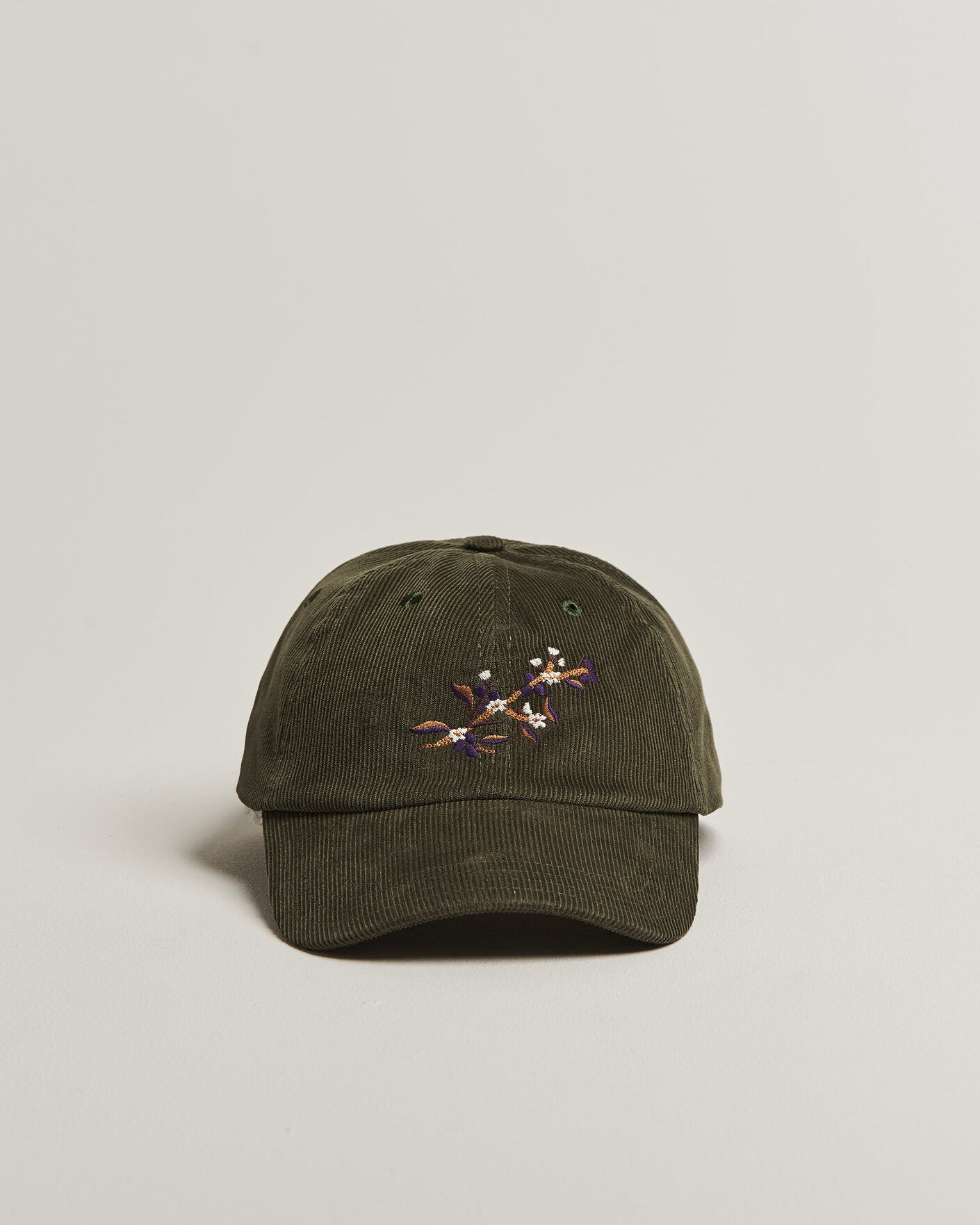 Uomini | Cappelli & Berretti | Drake's | Blackthron Needlecord Baseball Cap Olive