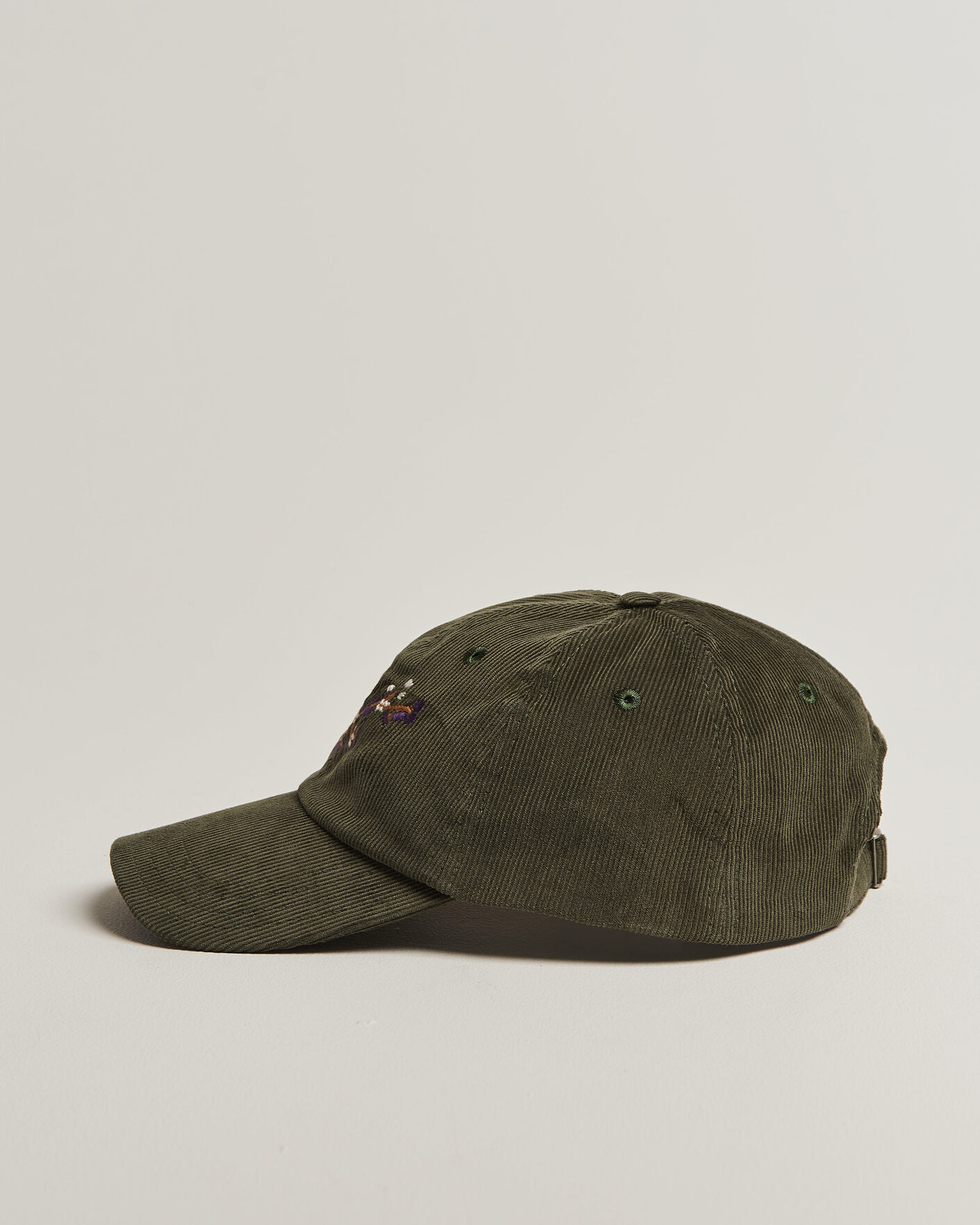 Uomini | Cappelli & Berretti | Drake's | Blackthron Needlecord Baseball Cap Olive