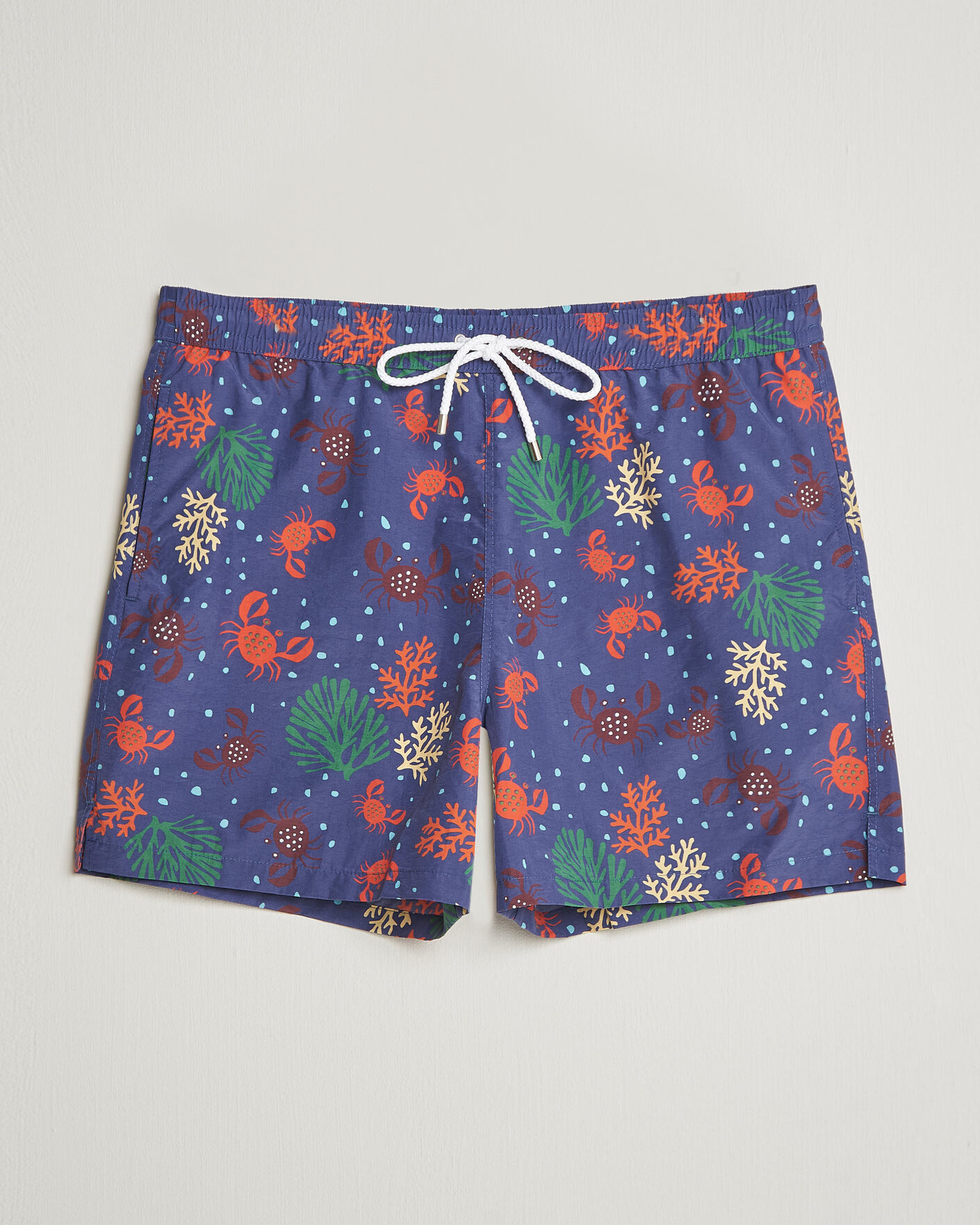 Uomini | Costumi da bagno | Drake's | Crabs Drawstring Swimshorts Blue
