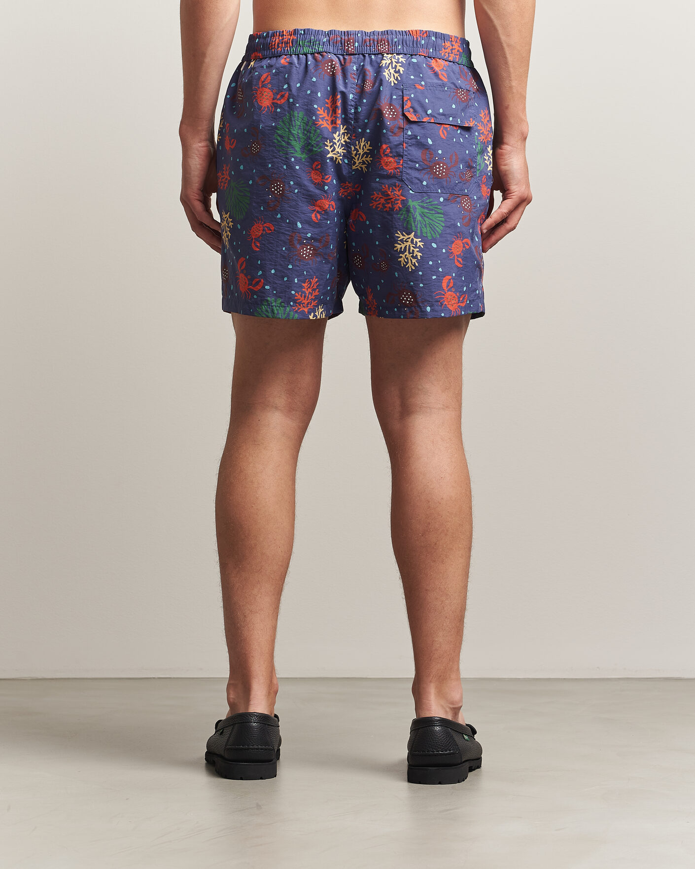 Uomini | Costumi da bagno | Drake's | Crabs Drawstring Swimshorts Blue