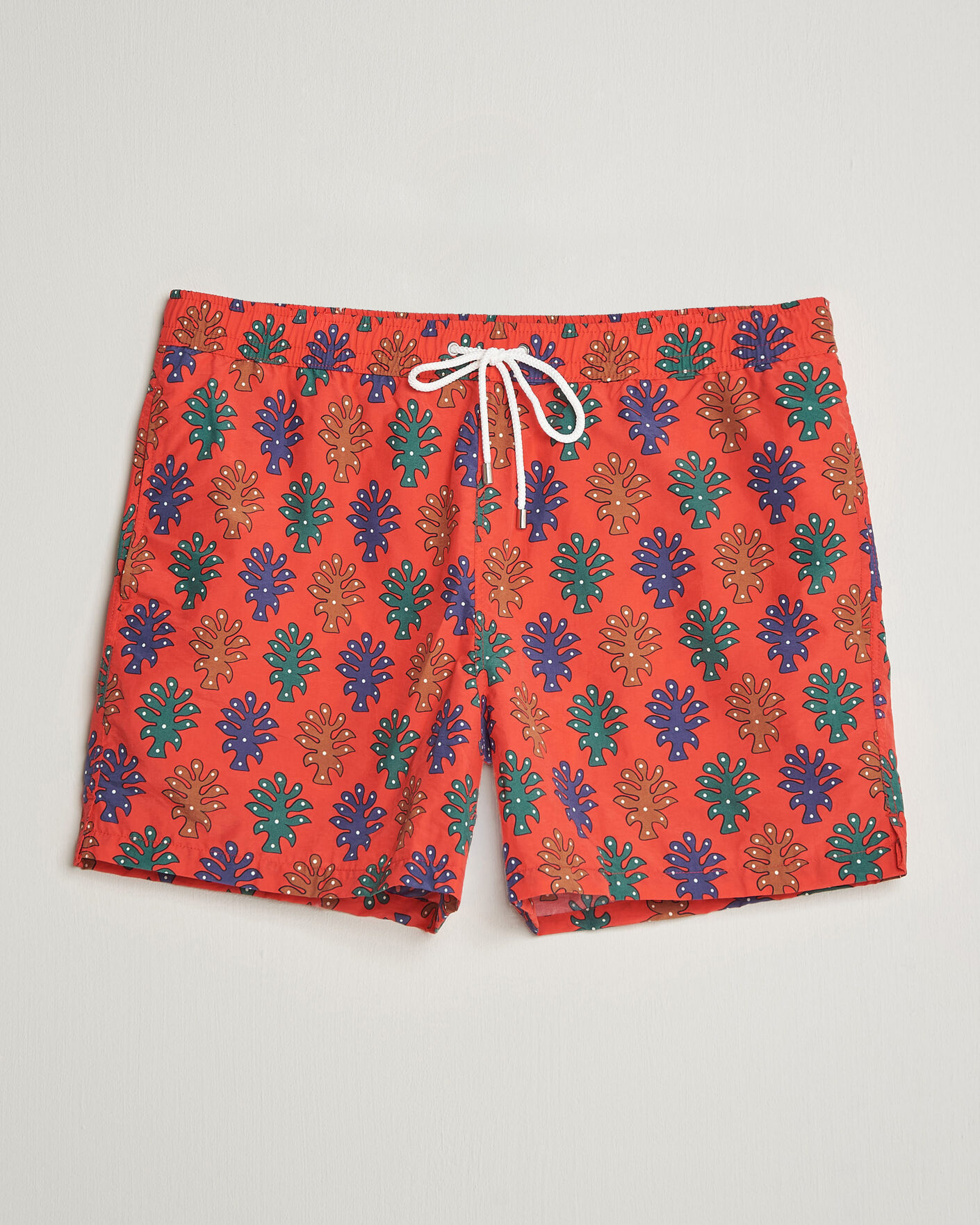 Uomini | Costumi da bagno | Drake's | Trees Drawstring Swimshorts Tomato