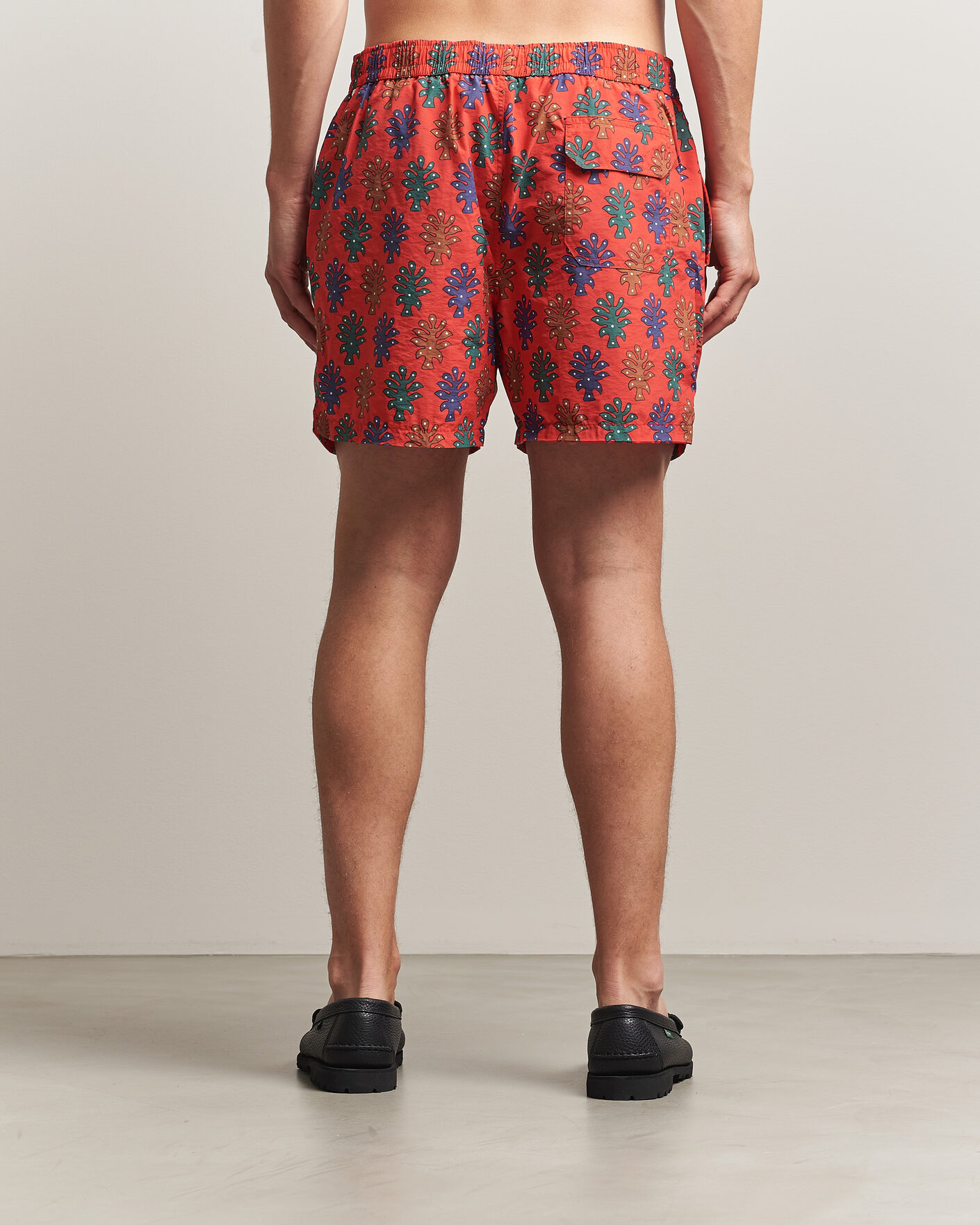 Uomini | Costumi da bagno | Drake's | Trees Drawstring Swimshorts Tomato