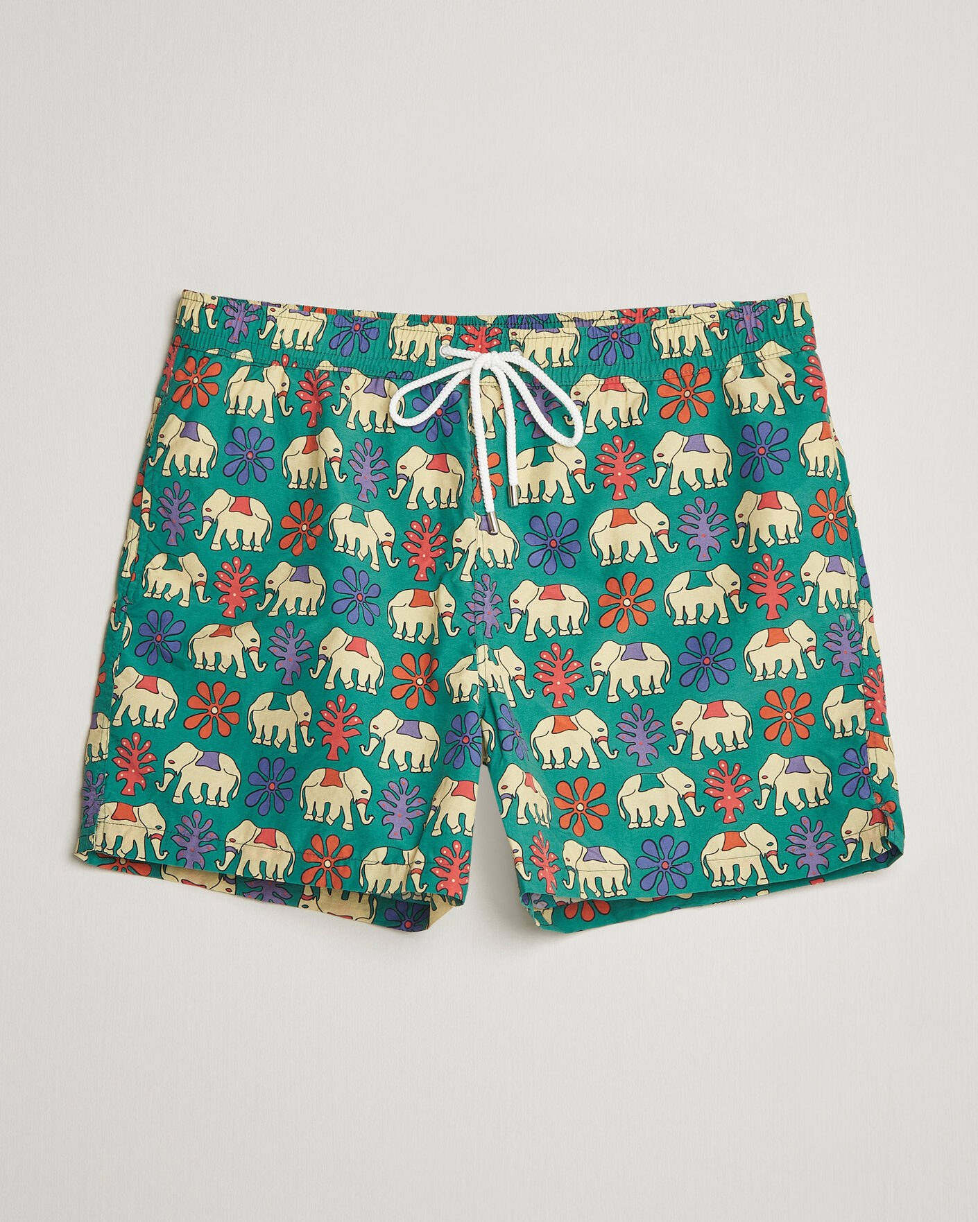 Uomini | Costumi da bagno | Drake's | Elephants Drawstring Swimshorts Green