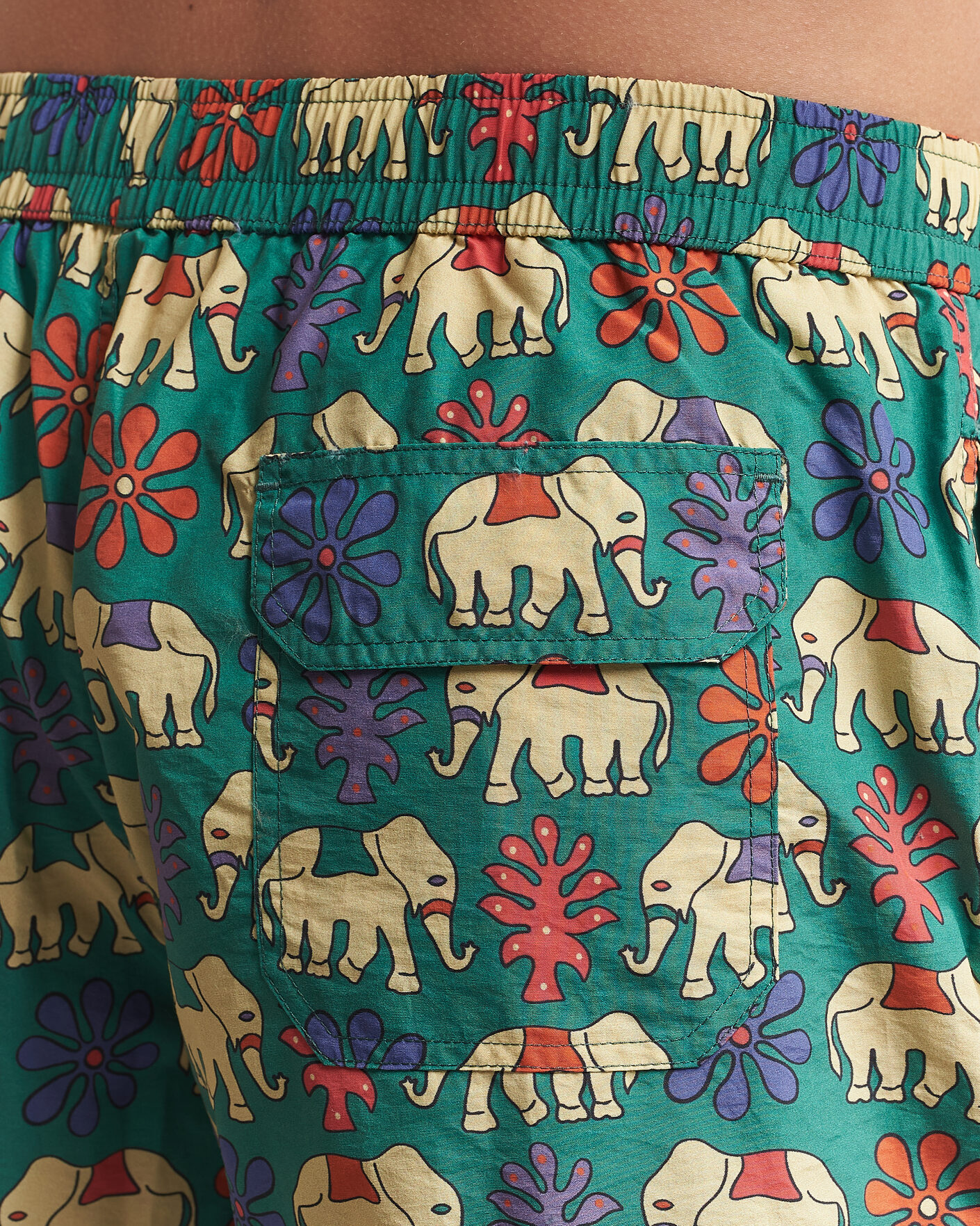 Uomini | Costumi da bagno | Drake's | Elephants Drawstring Swimshorts Green