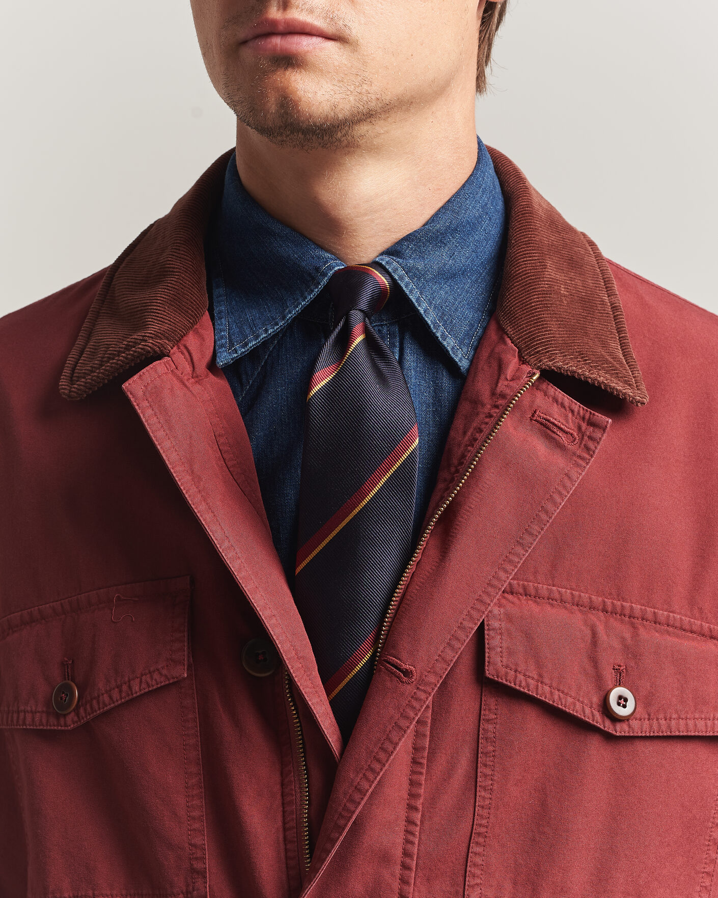 Uomini | Cravatte | Drake's | Regimental Stripe Reppe Tie Navy