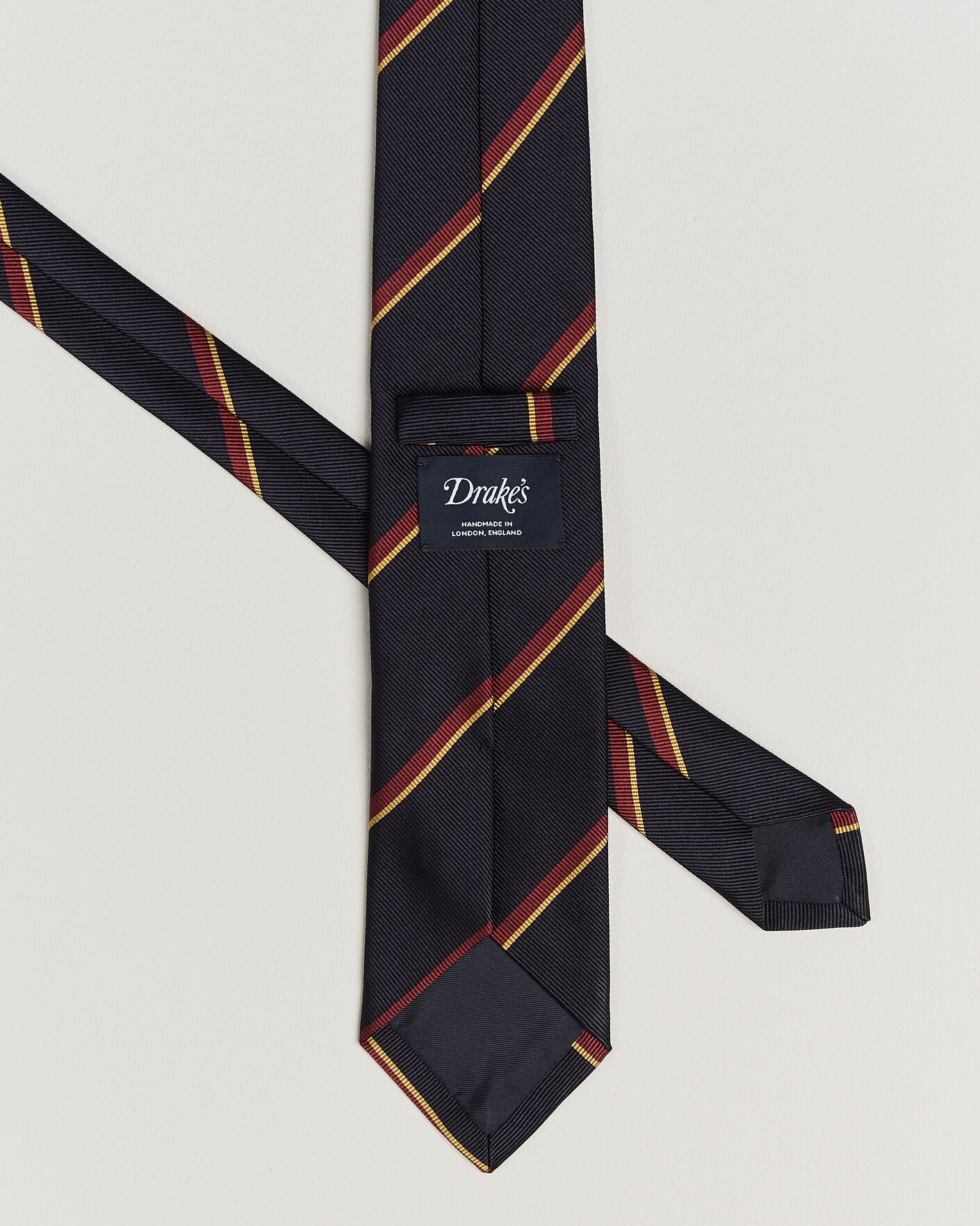 Uomini | Cravatte | Drake's | Regimental Stripe Reppe Tie Navy