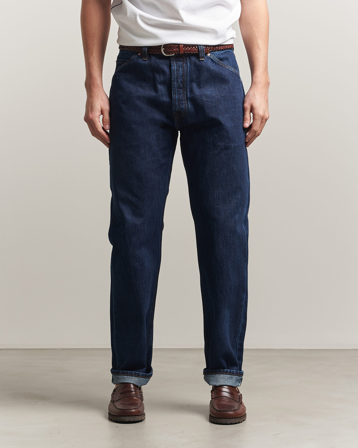 Uomini | Jeans | Drake's | 5-Pocket Japanese Selvedge Denim Stone Wash