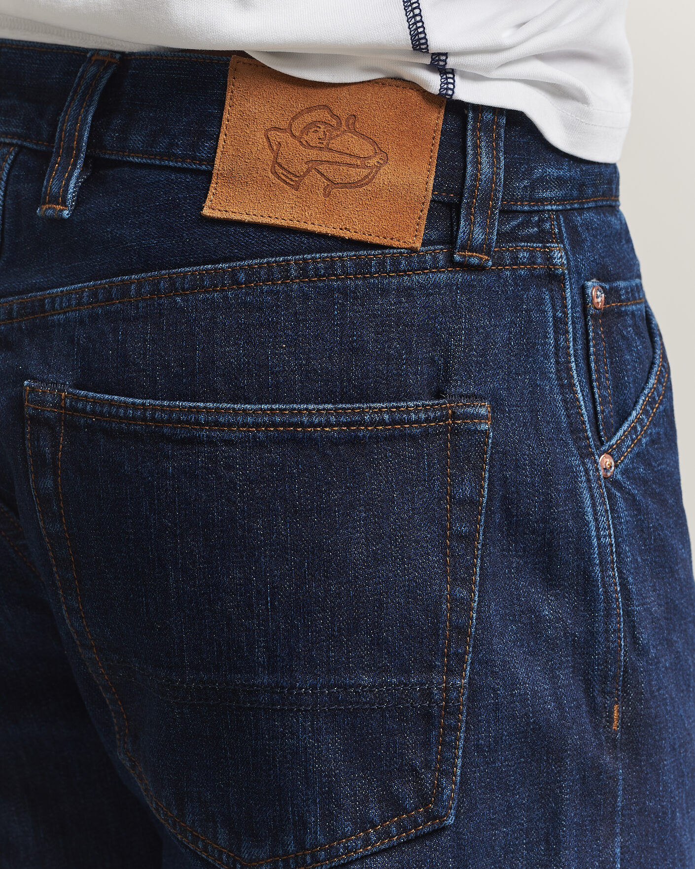 Uomini | Jeans | Drake's | 5-Pocket Japanese Selvedge Denim Stone Wash