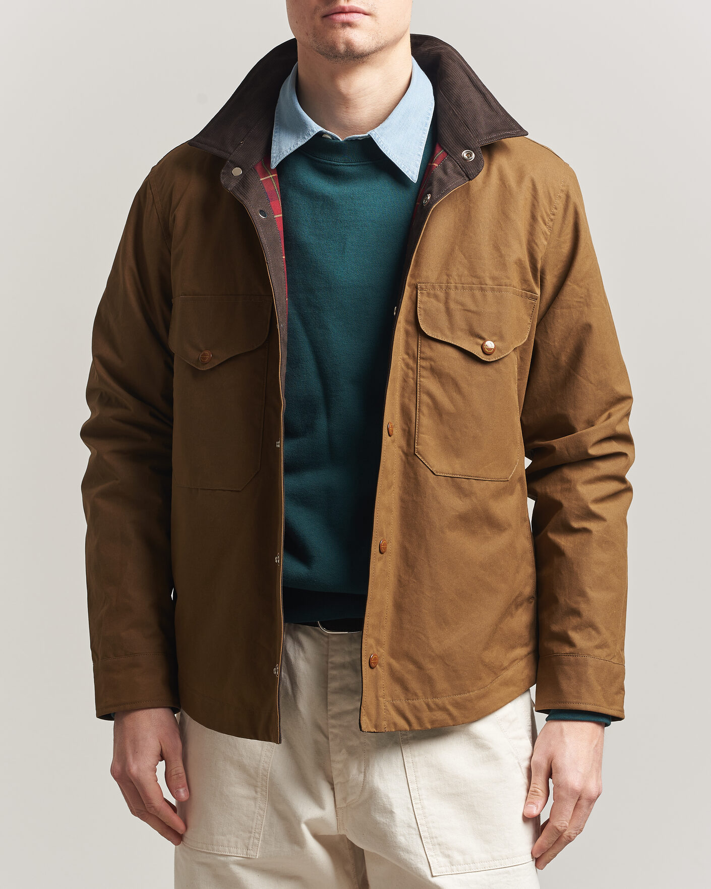 Uomini | Giacche | Manifattura Ceccarelli | Dry Wax Heavy Shirt Jacket Dark Tan