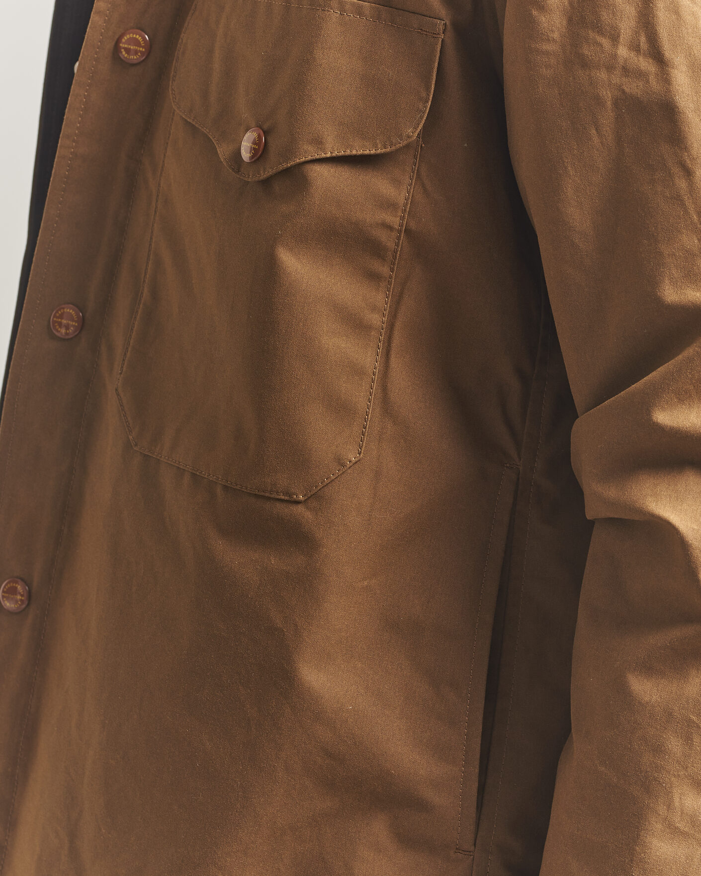Uomini | Giacche | Manifattura Ceccarelli | Dry Wax Heavy Shirt Jacket Dark Tan