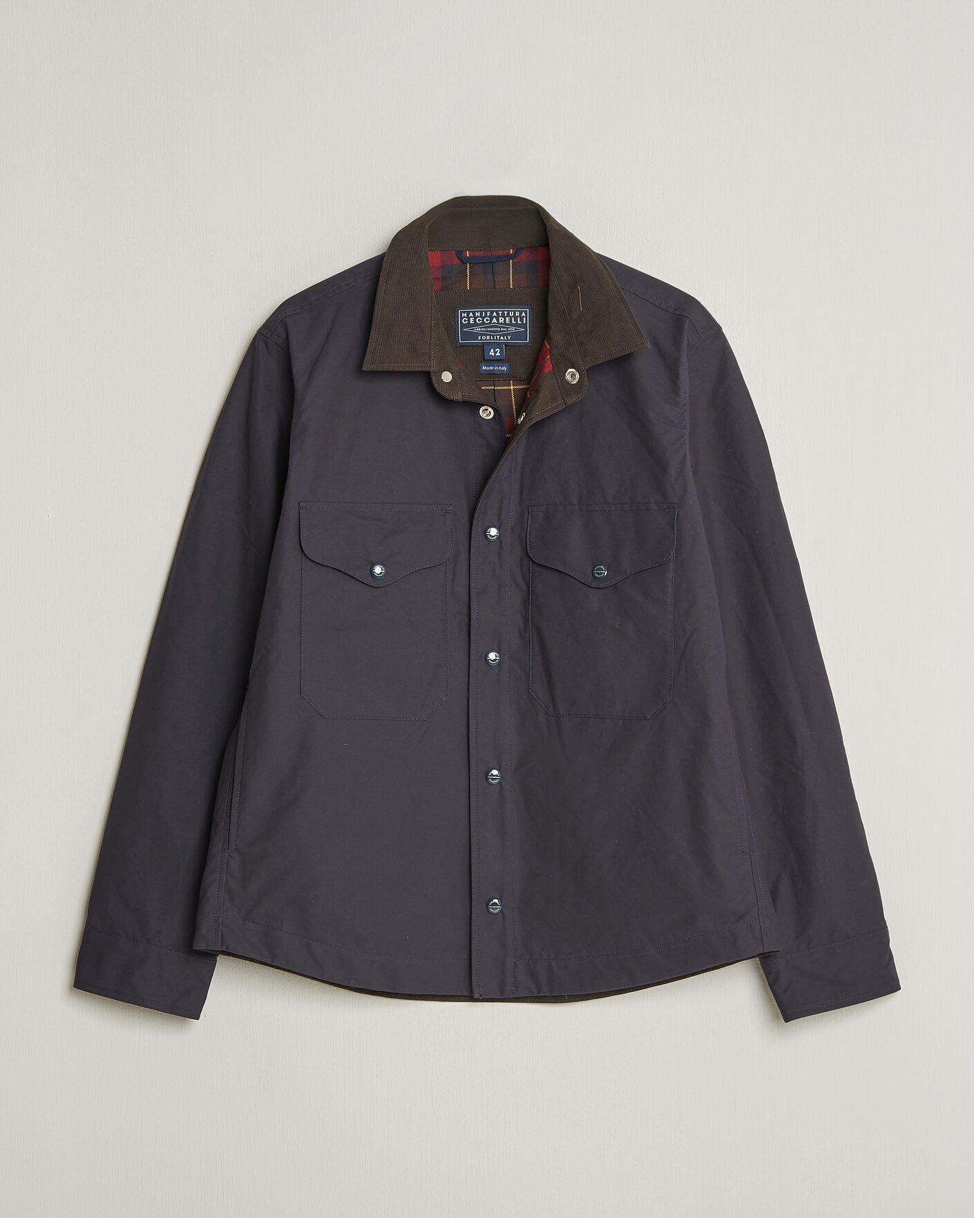Uomini | Giacche | Manifattura Ceccarelli | Dry Wax Heavy Shirt Jacket Navy