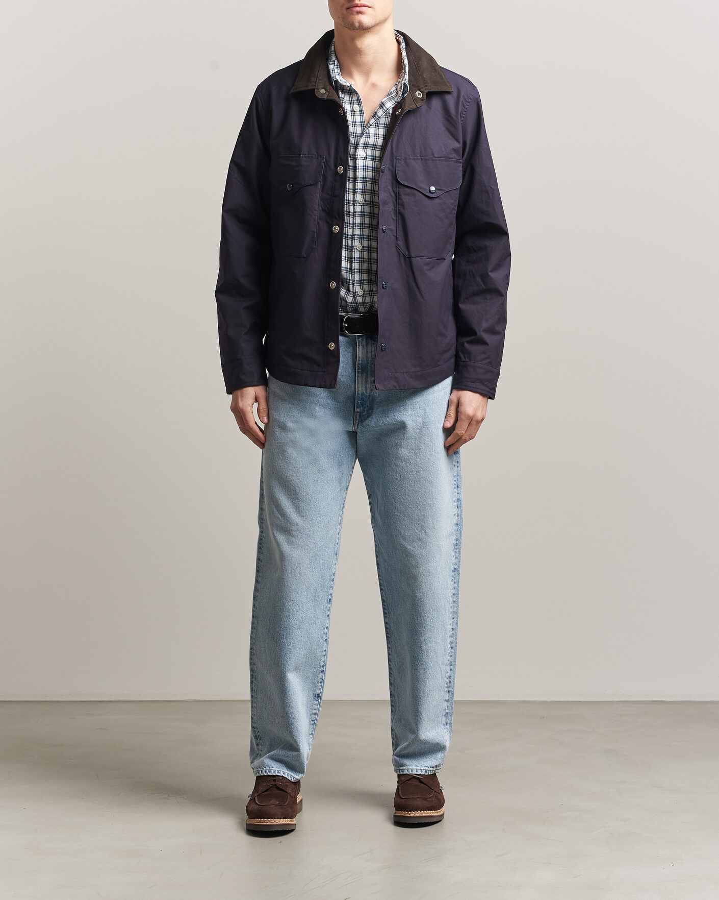 Uomini | Giacche | Manifattura Ceccarelli | Dry Wax Heavy Shirt Jacket Navy