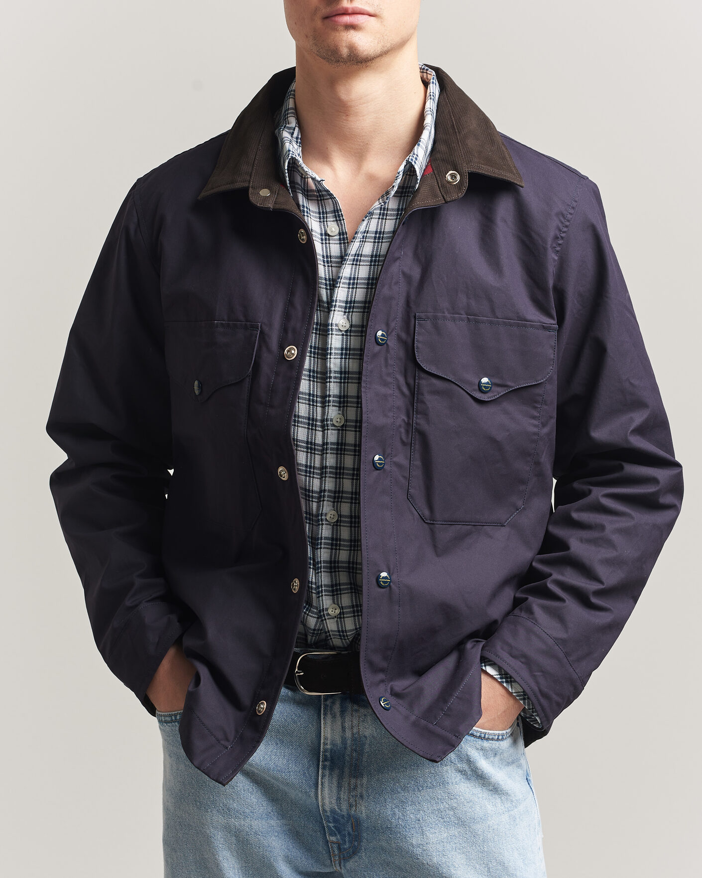 Uomini | Giacche | Manifattura Ceccarelli | Dry Wax Heavy Shirt Jacket Navy