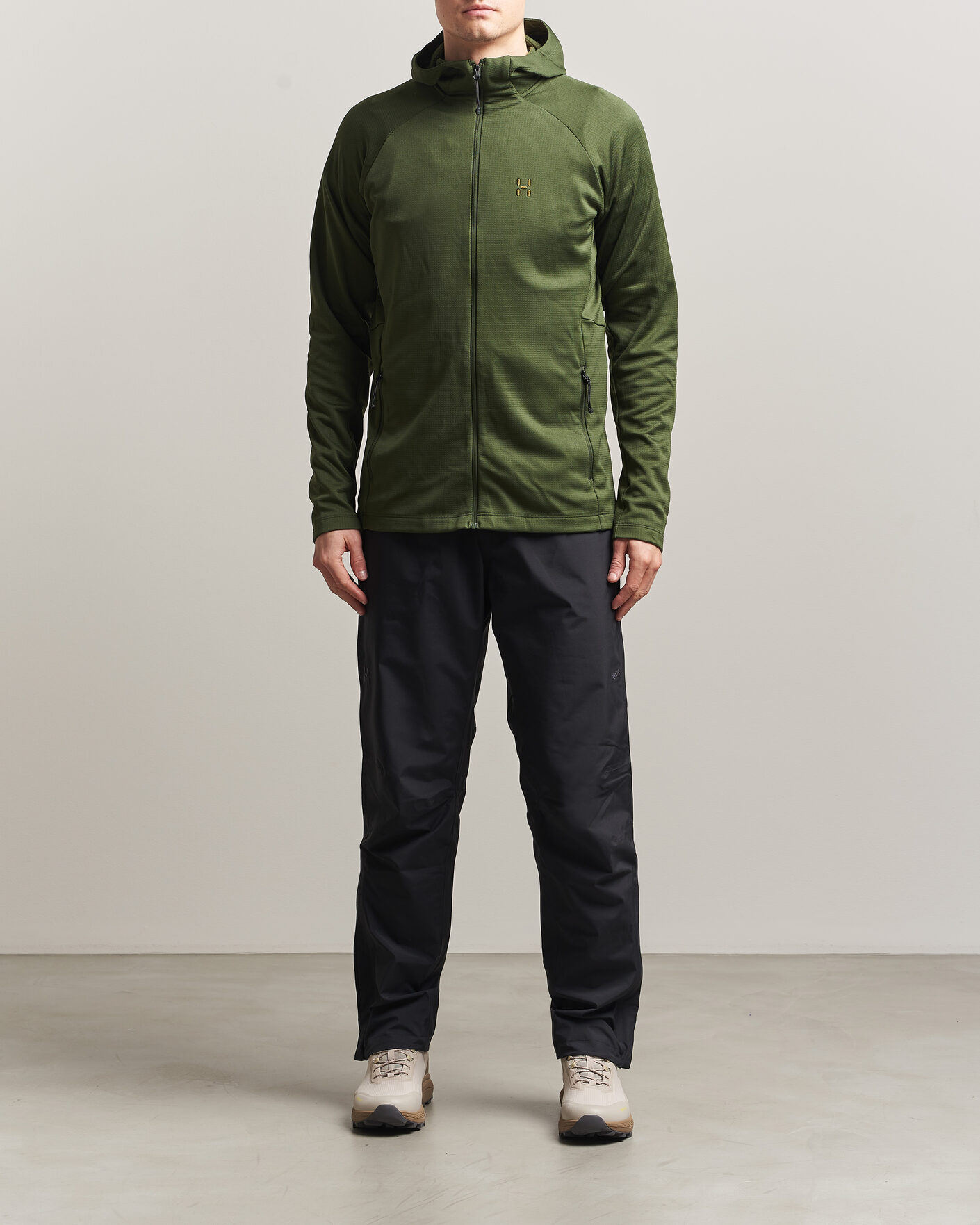 Uomini | Maglieria | Haglöfs | Korp Mid Fleece Hood Seaweed Green