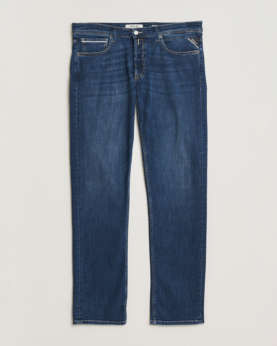 Uomini | Jeans | Replay | Grover Straight Fit Powerstretch Jeans Medium Blue