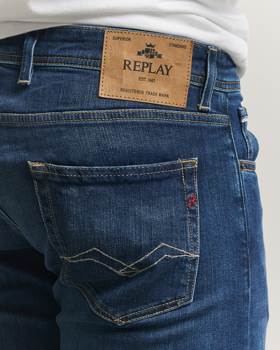Uomini | Jeans | Replay | Grover Straight Fit Powerstretch Jeans Medium Blue