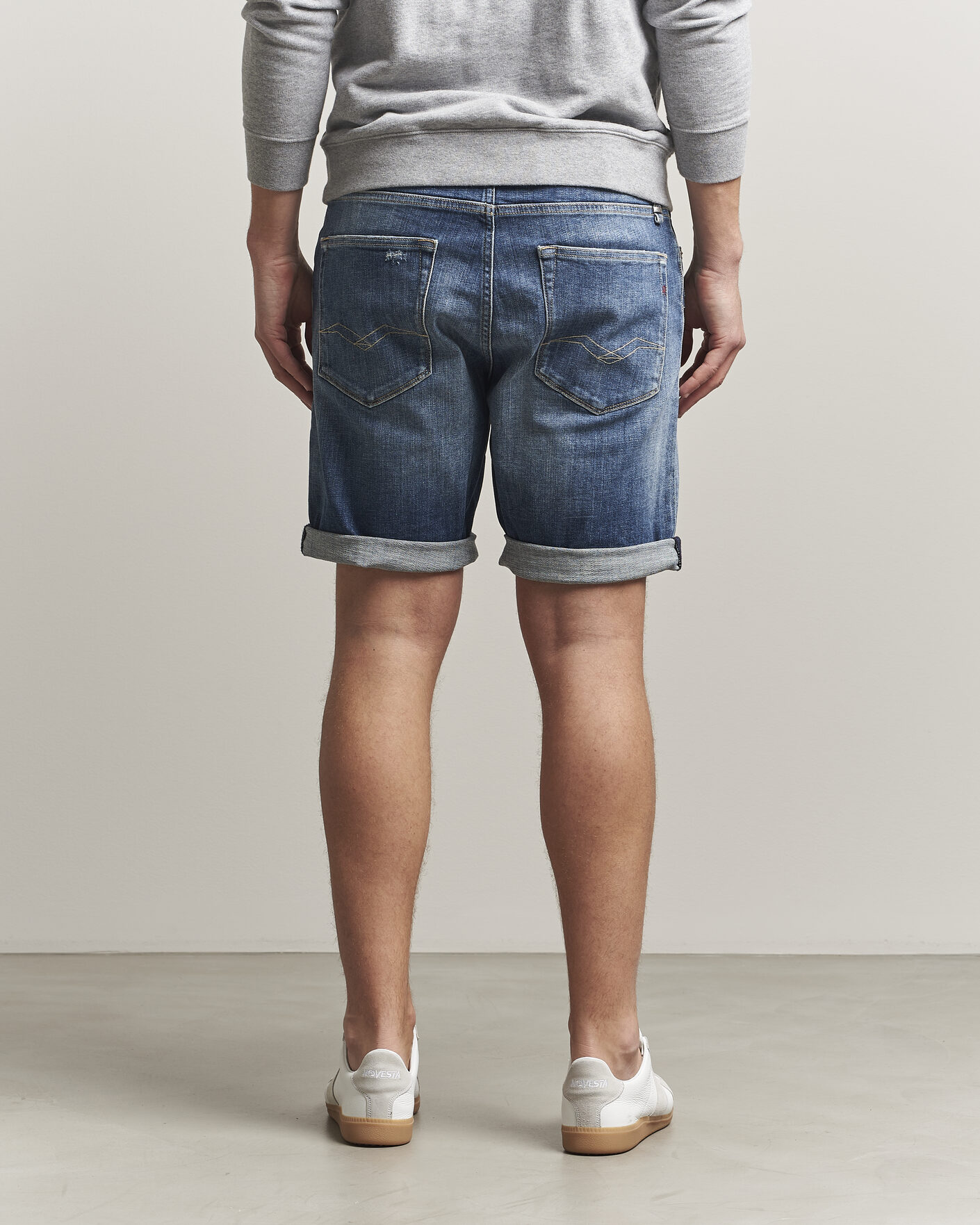 Uomini | Pantaloncini | Replay | RBJ981 Shredded Denim Shorts Medium Blue