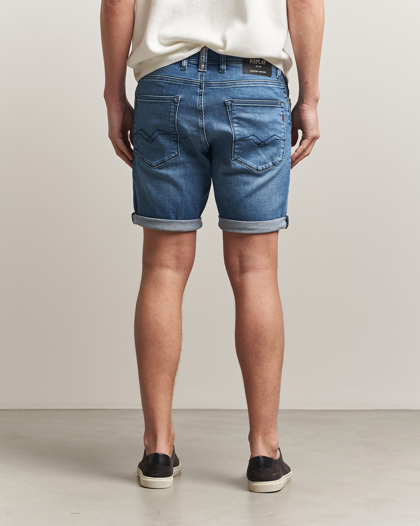 Uomini | Pantaloncini | Replay | RBJ981 Stretch Denim Shorts Light Blue