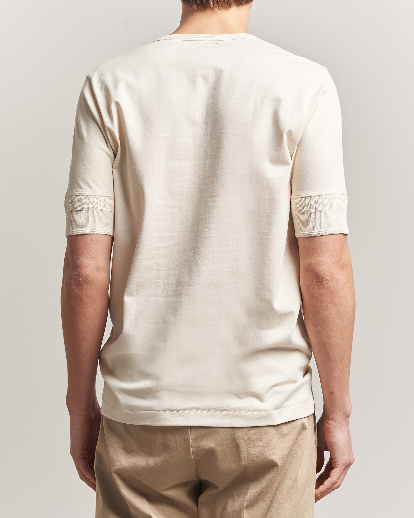 Uomini | T-shirt | Merz b. Schwanen | Classic Organic Cotton Short Sleeve Henley Nature