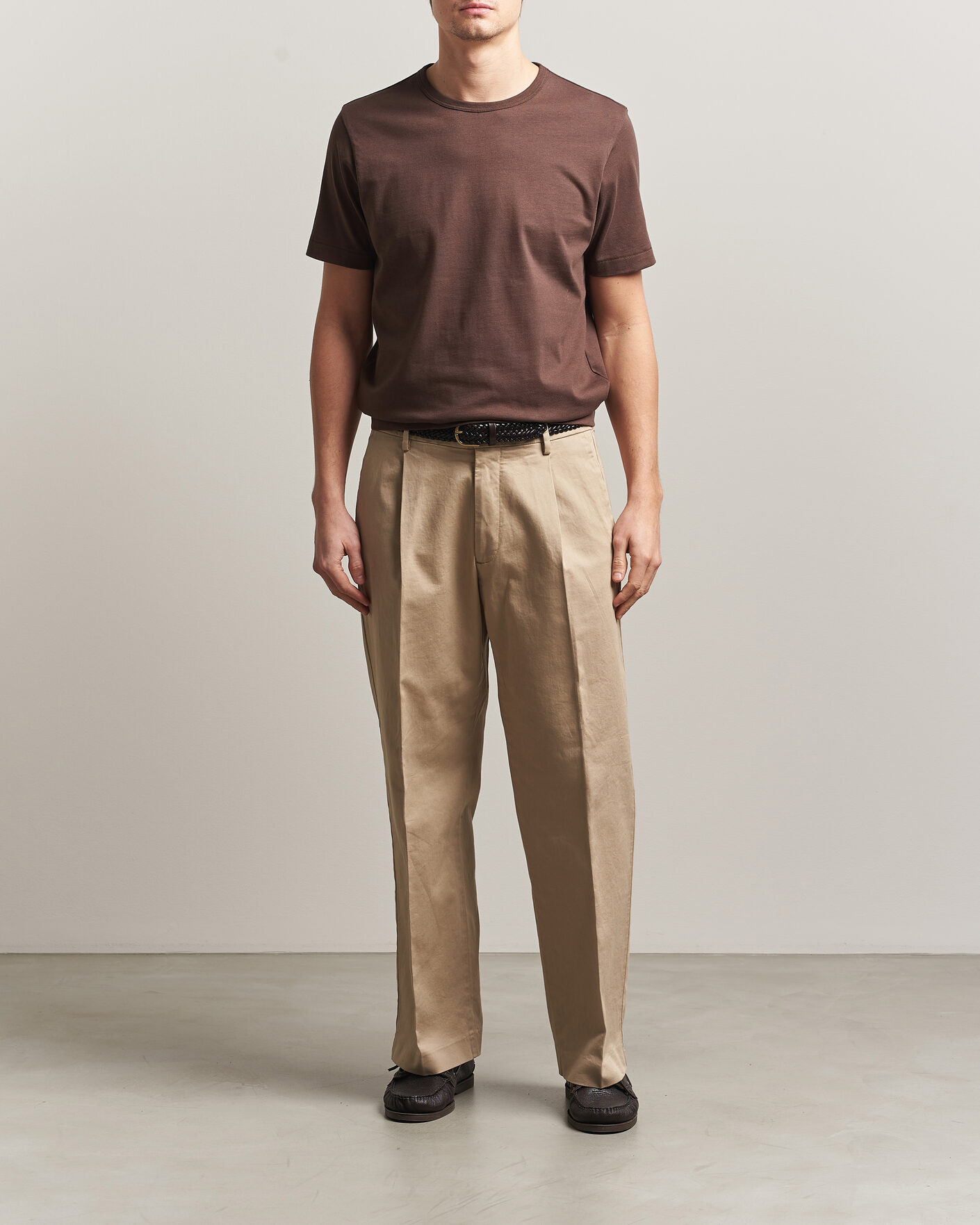 Uomini | T-shirt | Merz b. Schwanen | Classic Fit Sturdy T-Shirt Chocolate