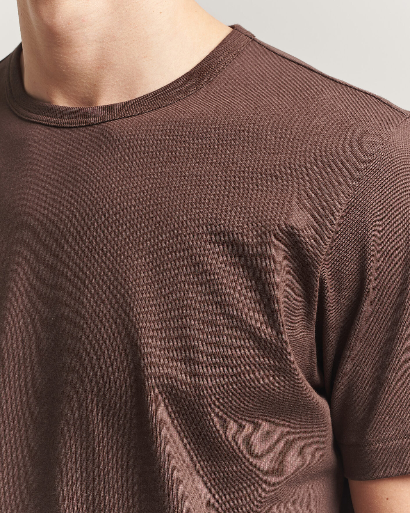 Uomini | T-shirt | Merz b. Schwanen | Classic Fit Sturdy Loopwheeled T-Shirt Chocolate