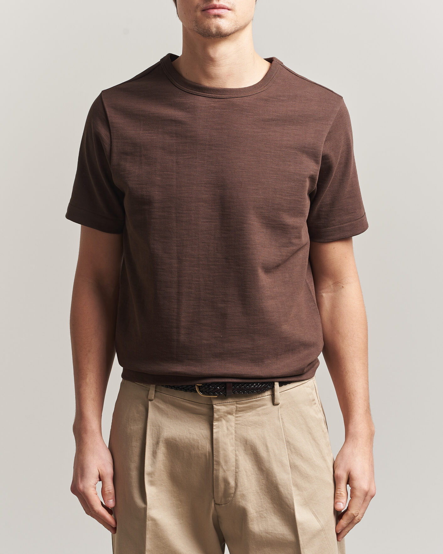 Uomini | T-shirt | Merz b. Schwanen | Relaxed Fit Loopwheeled Heavy T-Shirt Chocolate