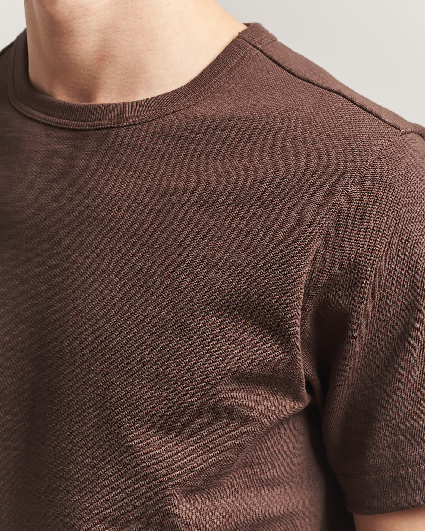 Uomini | T-shirt | Merz b. Schwanen | Relaxed Fit Loopwheeled Heavy T-Shirt Chocolate