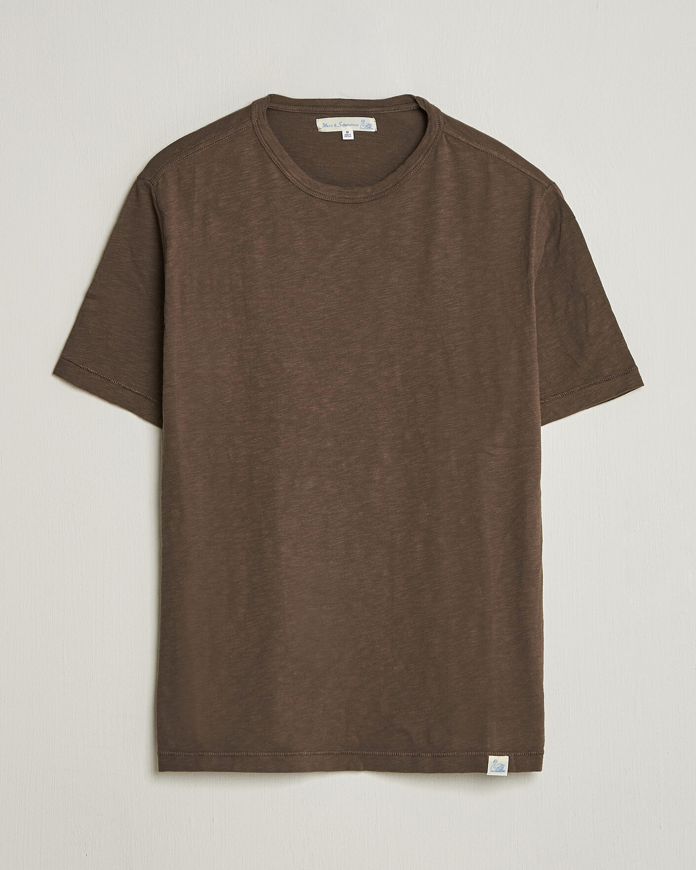 Uomini | T-shirt | Merz b. Schwanen | Organic Pima Cotton Slub Crew Neck T-Shirt Chocolate