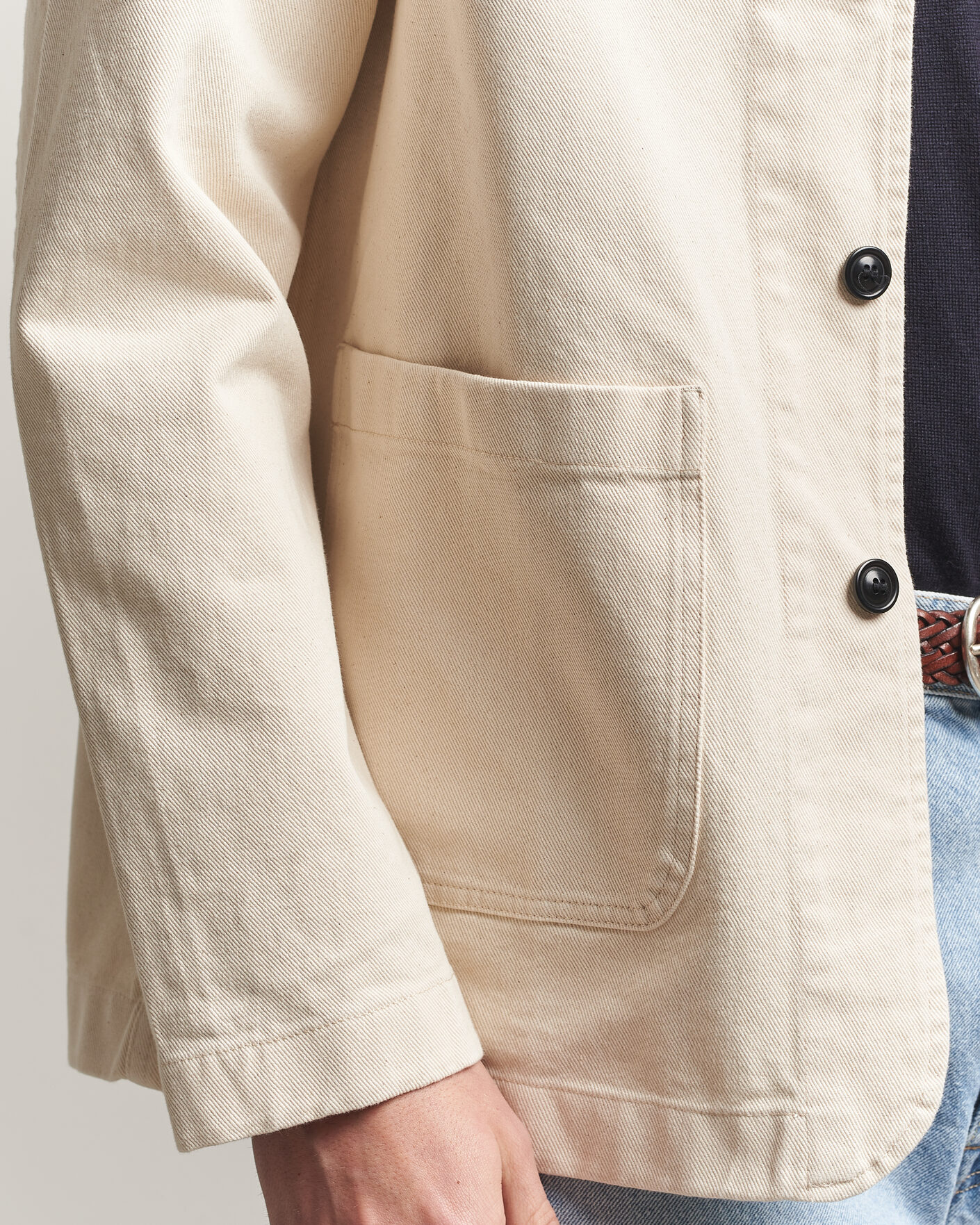 Uomini | Camicie | Merz b. Schwanen | Worker Cotton Twill Overshirt Nature
