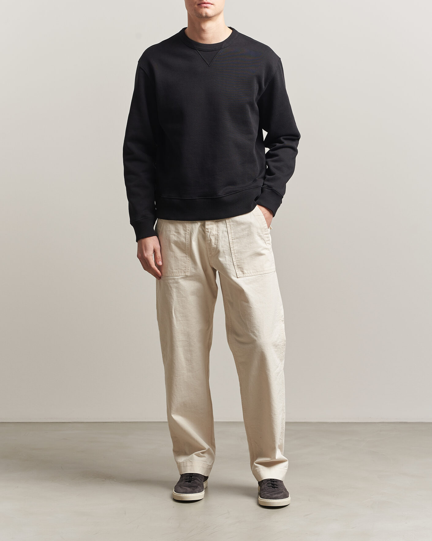 Uomini | Maglieria | Merz b. Schwanen | Classic Fit Authentic Fleece Sweatshirt Black