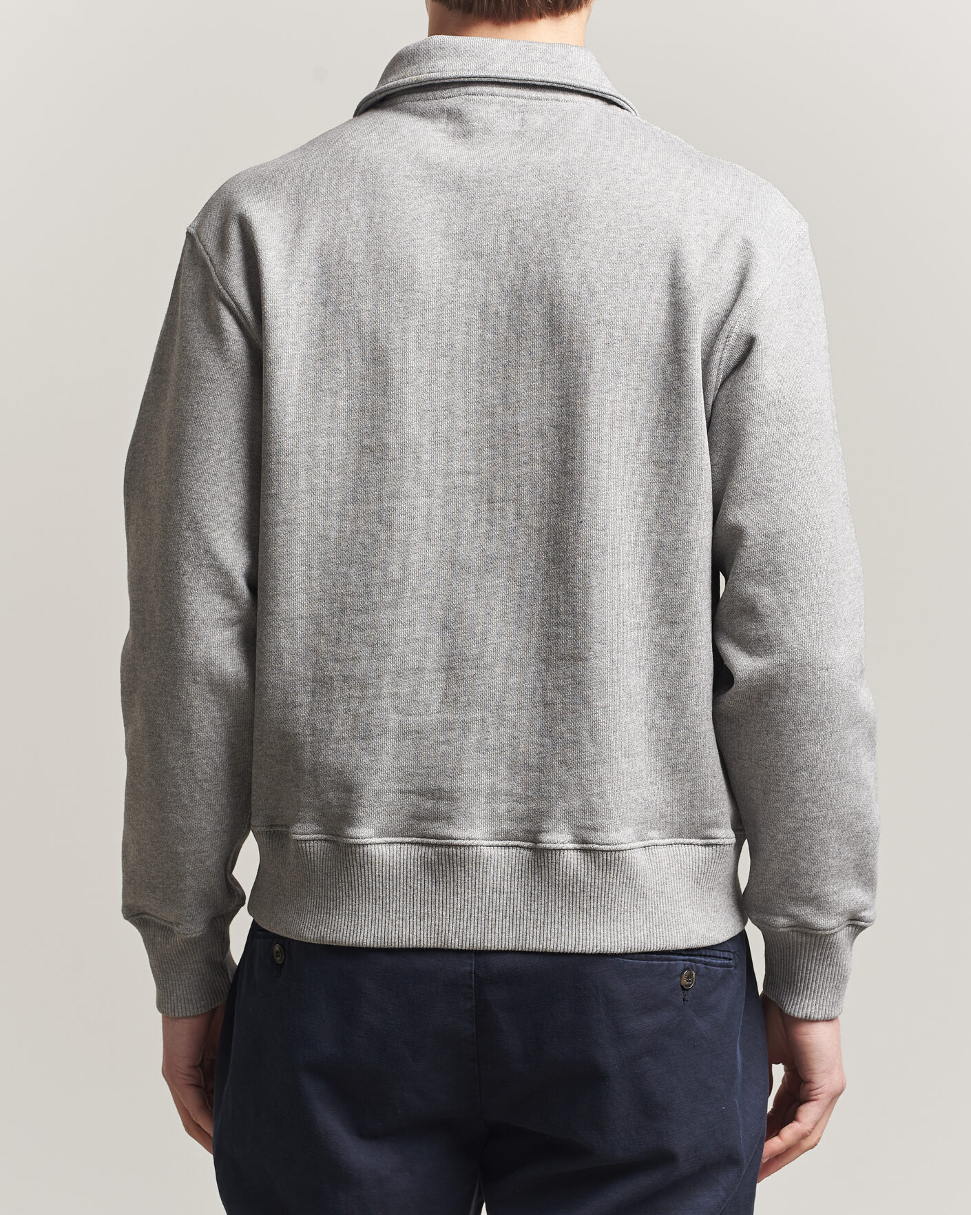 Uomini | Maglieria | Merz b. Schwanen | Classic Fit Authentic Fleece Half Zip Grey Melange