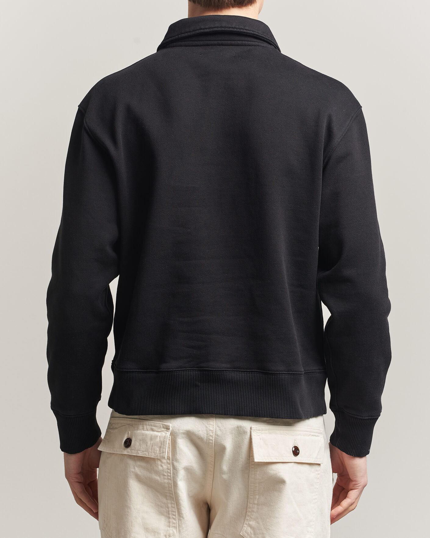 Uomini | Maglieria | Merz b. Schwanen | Classic Fit Authentic Fleece Half Zip Black